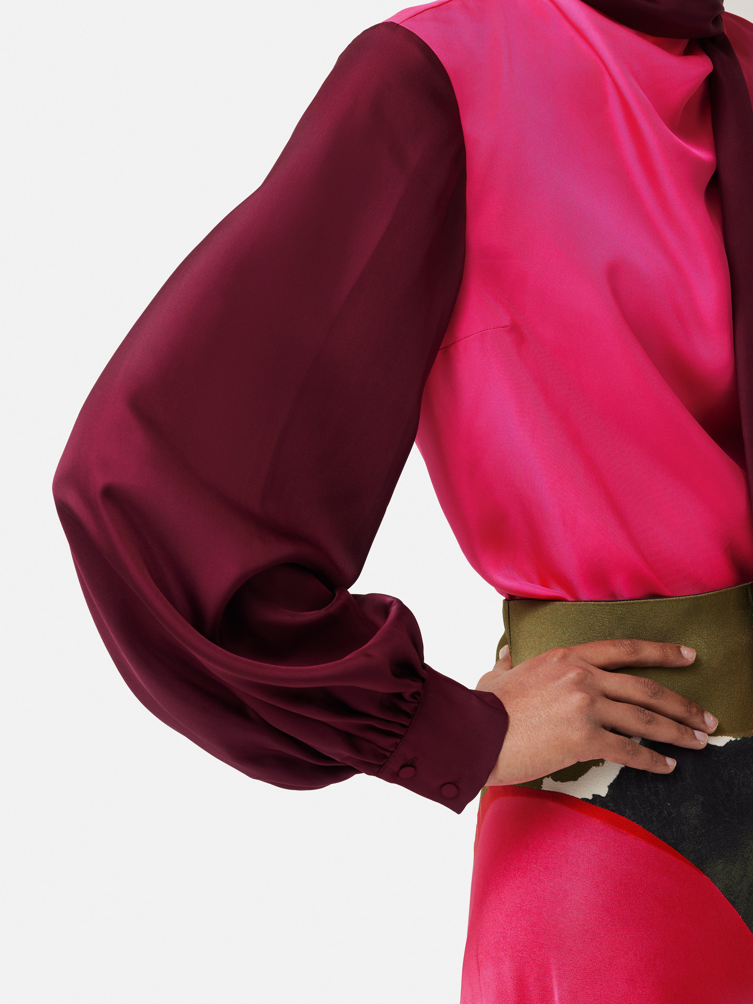 ROKSANDA Colour Block Silk Top | Multi - Image 3