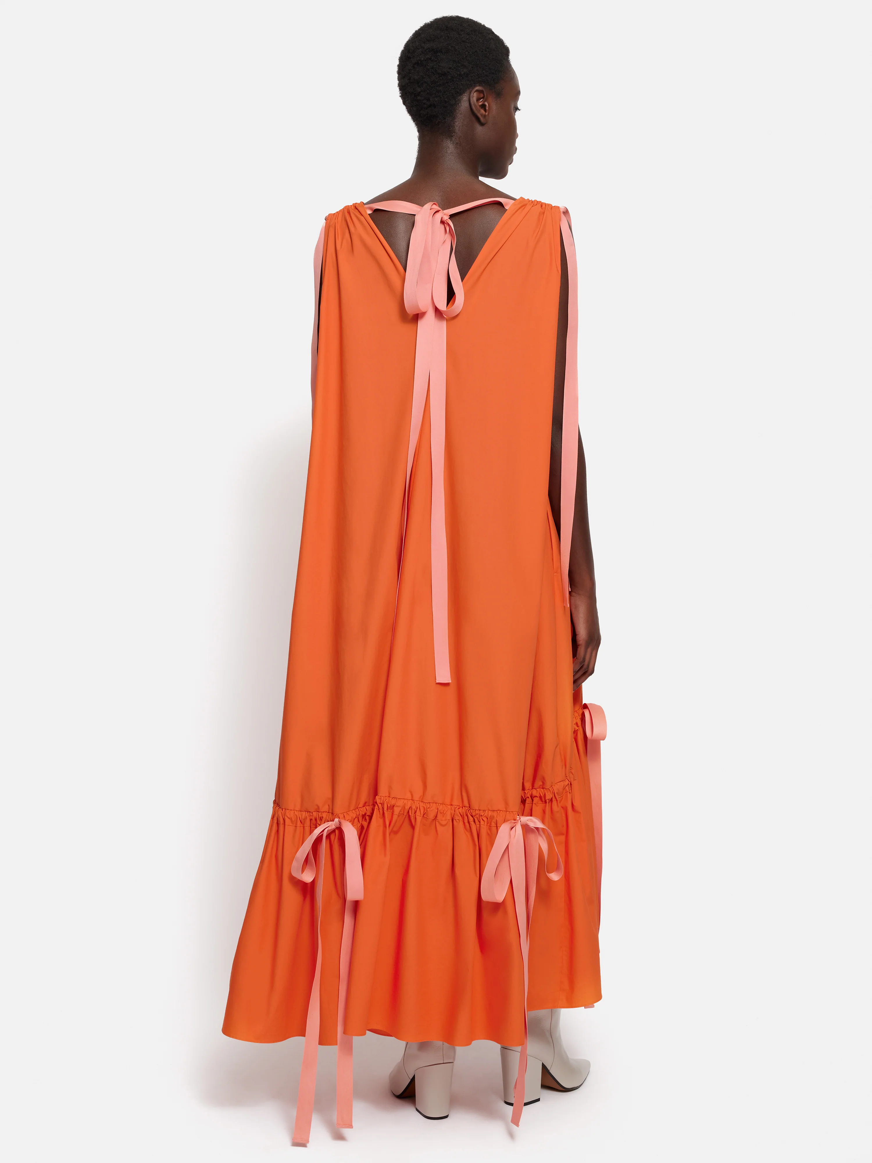 Roksanda Cotton V Neck Dress | Orange - Image 5