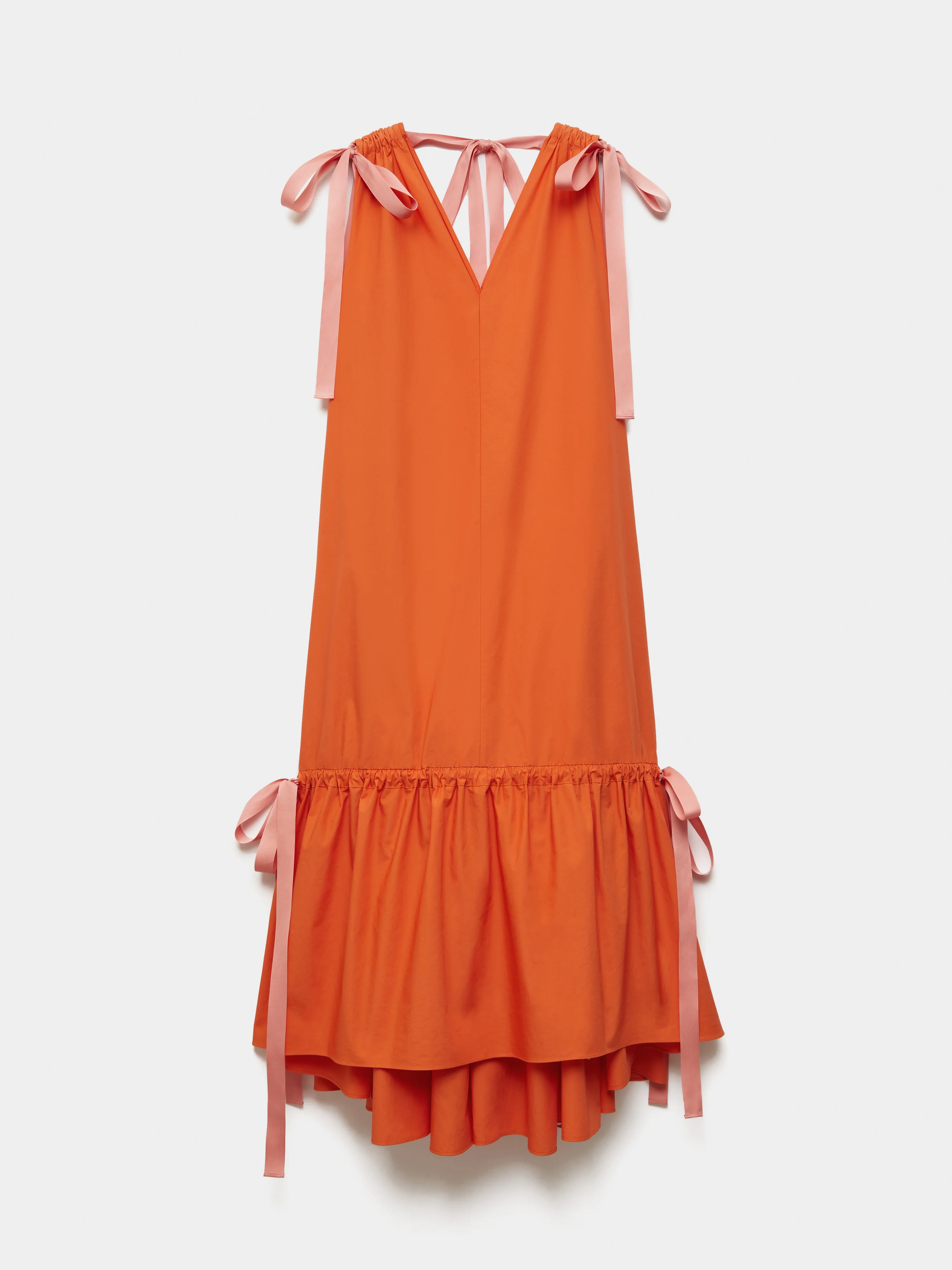 Roksanda Cotton V Neck Dress | Orange - Image 8