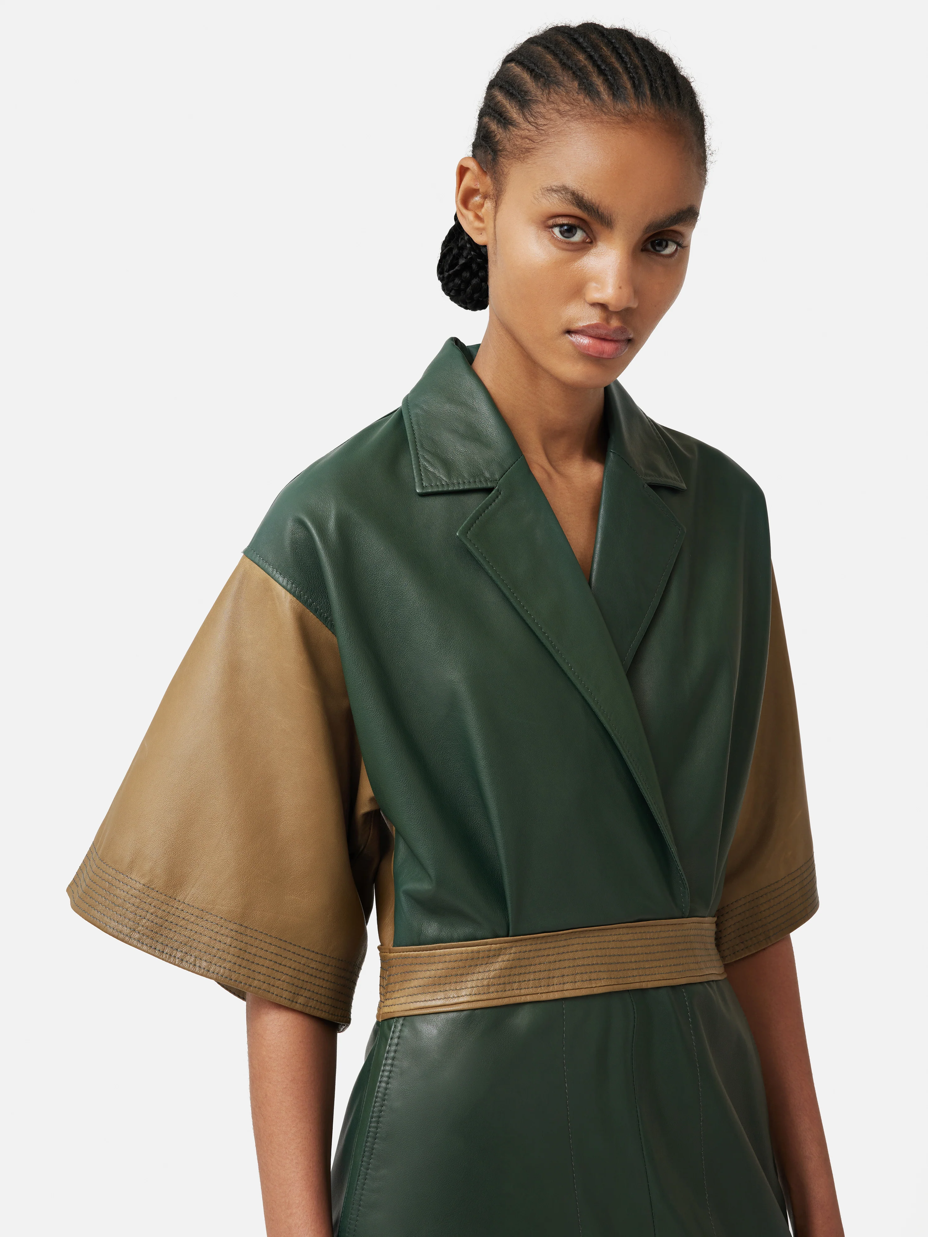 ROKSANDA Leather Dress | Khaki - Image 2