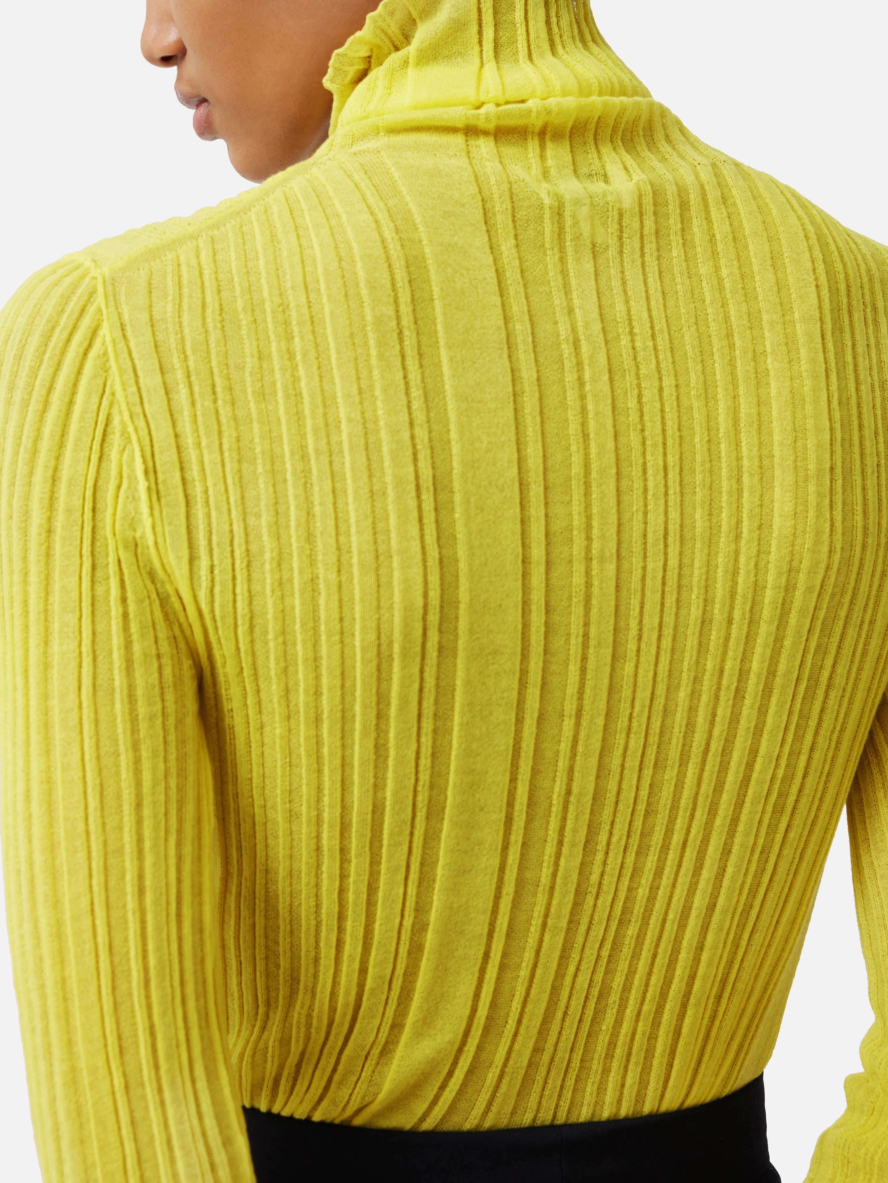 ROKSANDA Plisse Knit Polo Neck | Yellow - Image 6