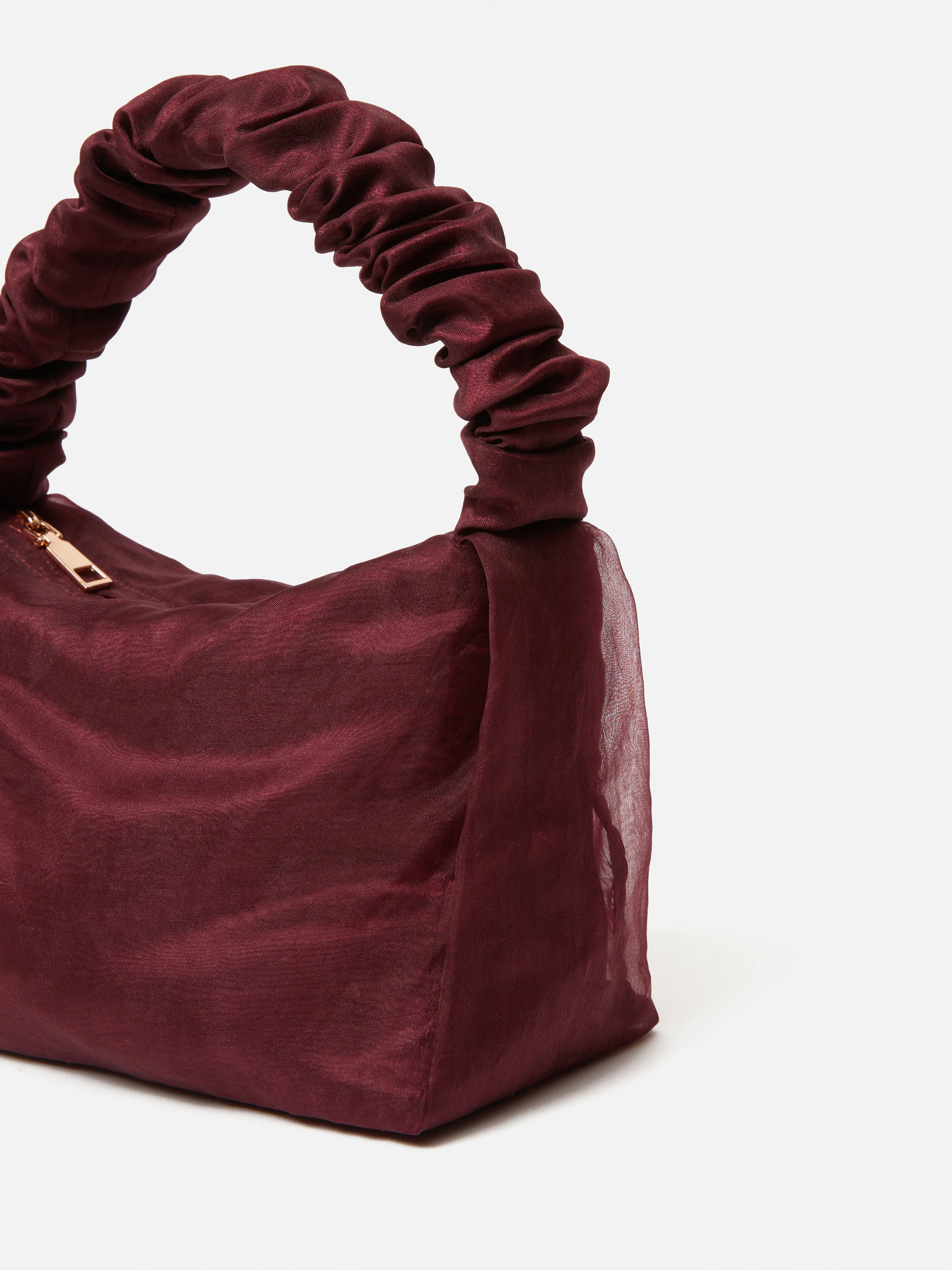 Ruched Organza Mini Bag | Burgundy - Image 3