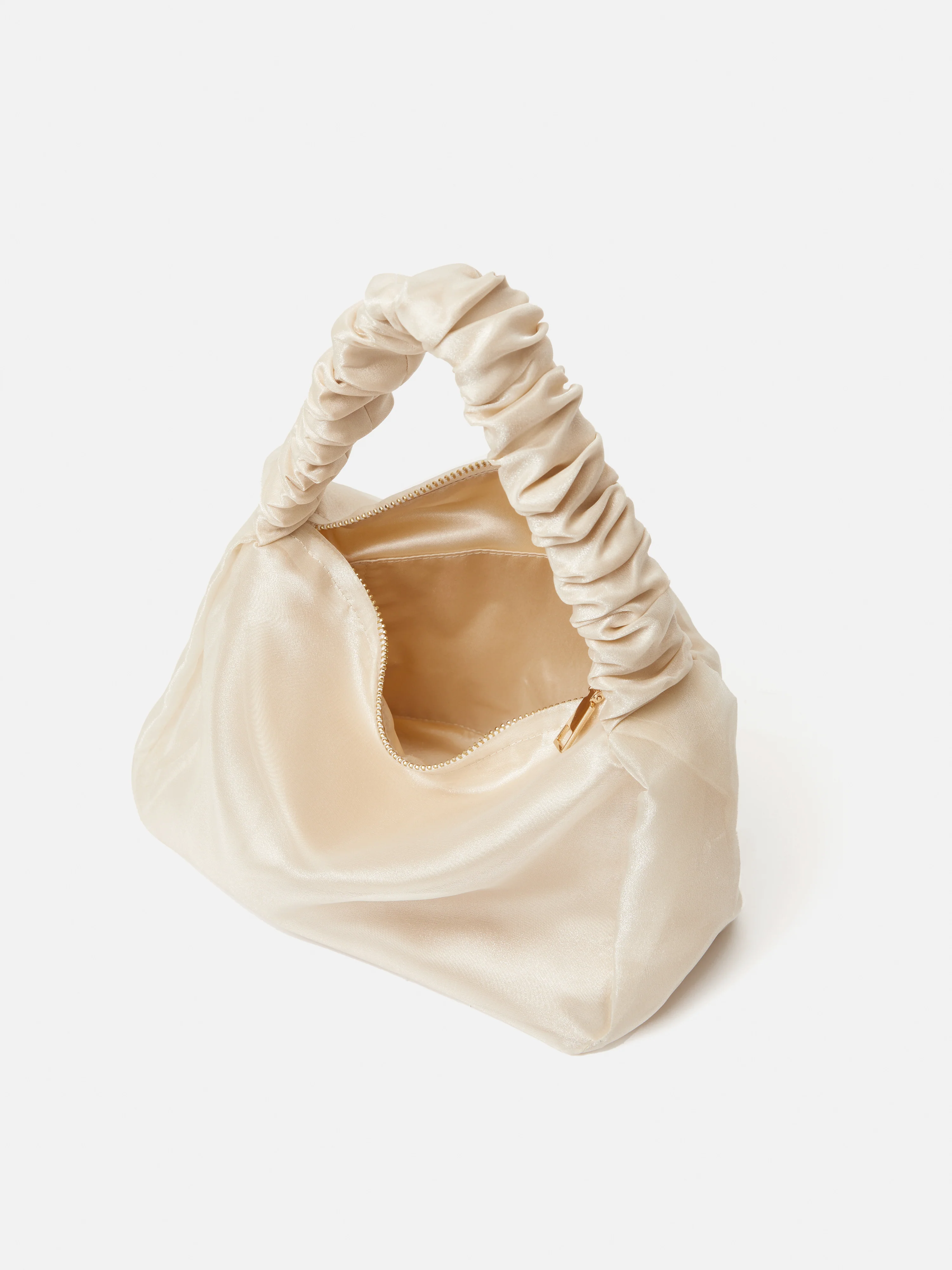 Ruched Organza Mini Bag | Cream - Image 6