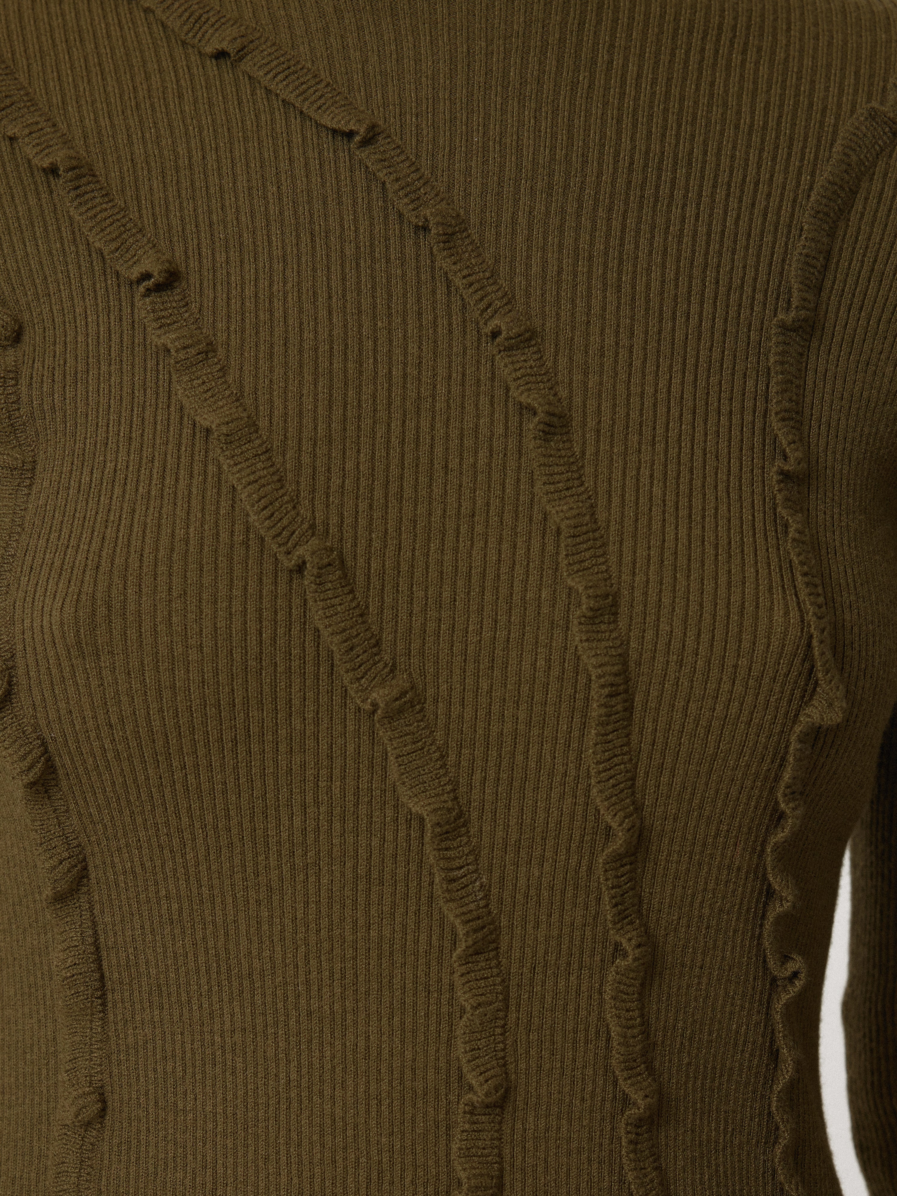 Ruffle Detail Jumper | Khaki - Image 6