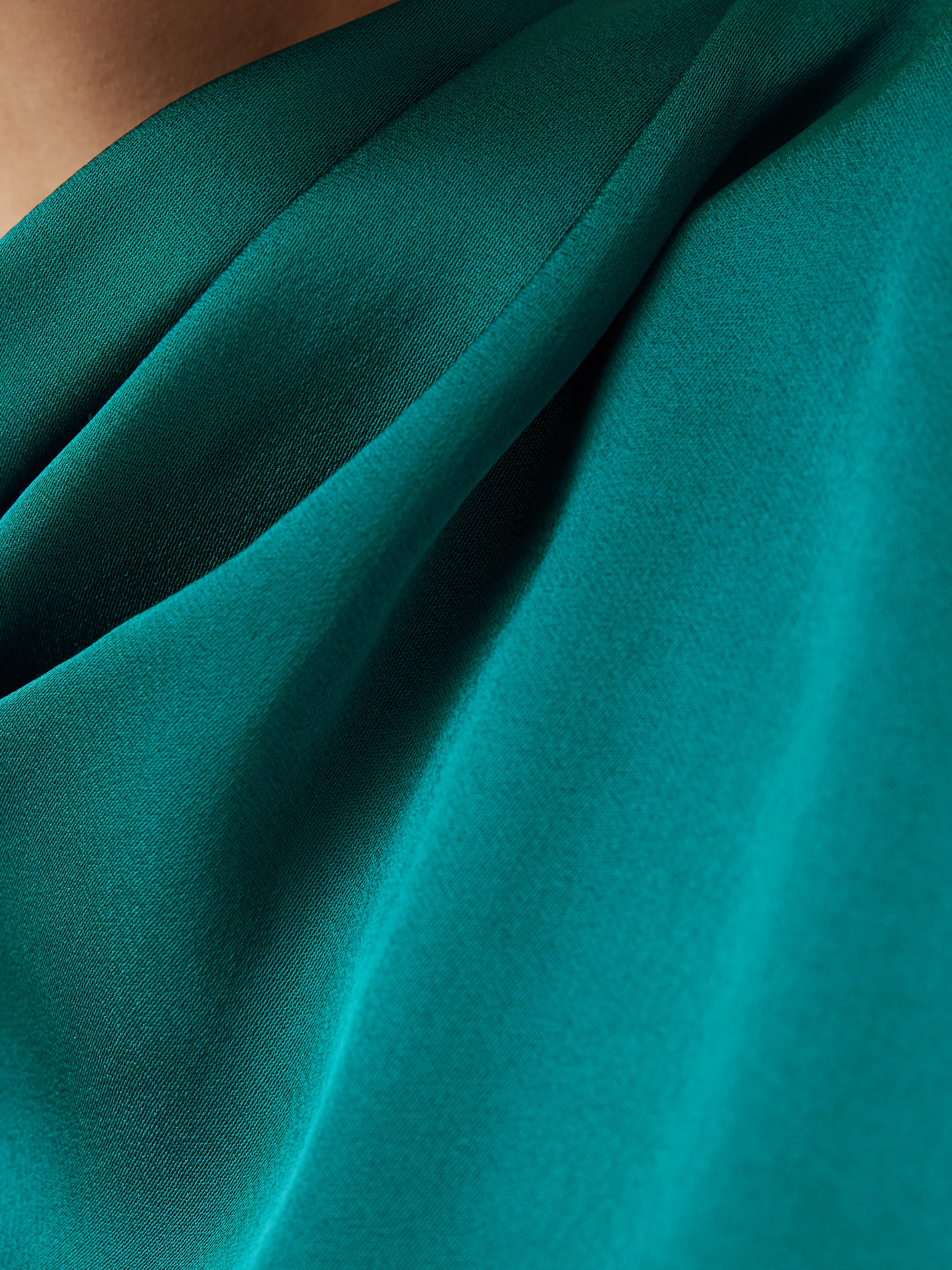 Satin Cowl Neck Top | Green - Image 9