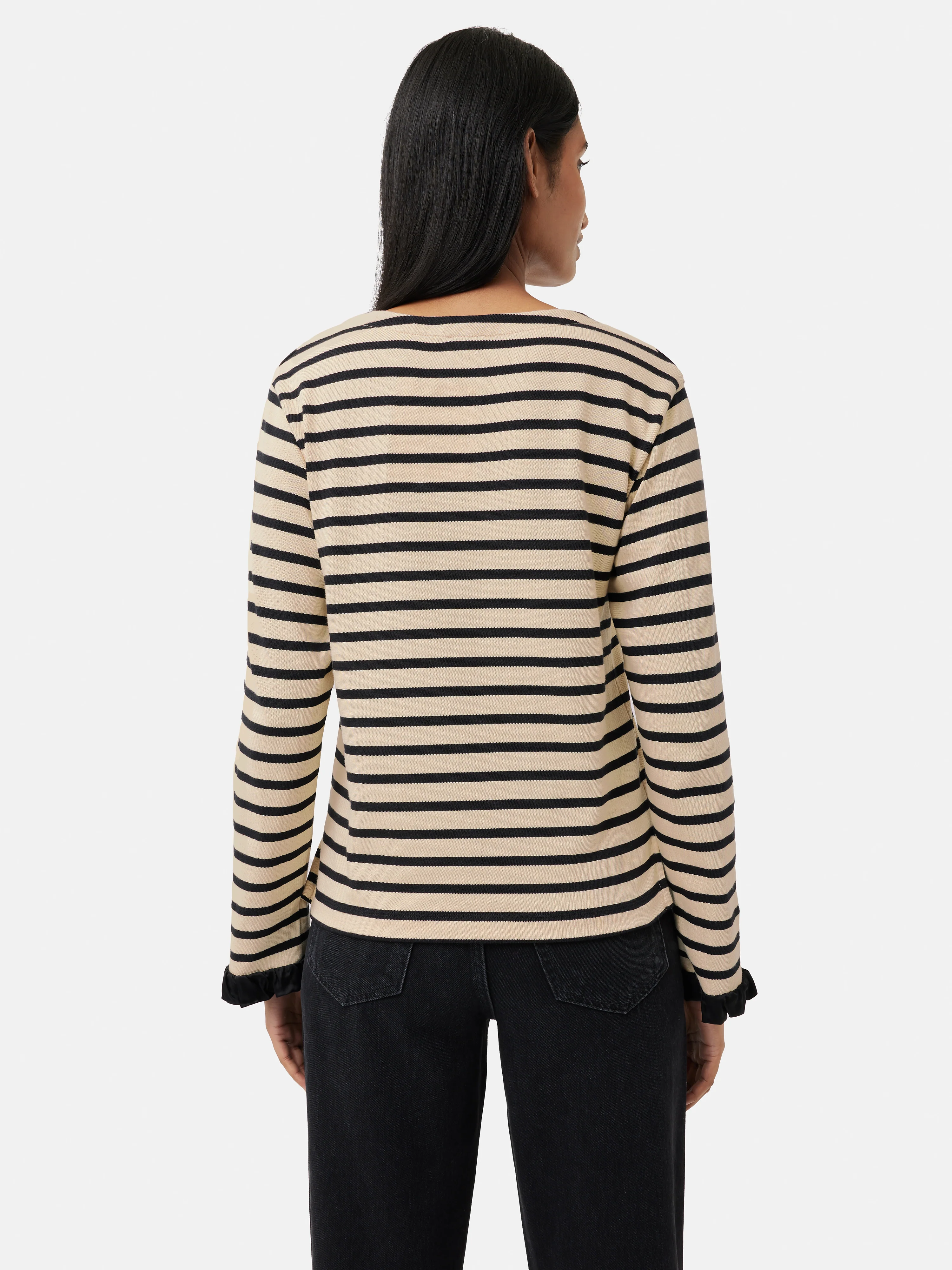 Satin Cuff Breton Top | Black - Image 5