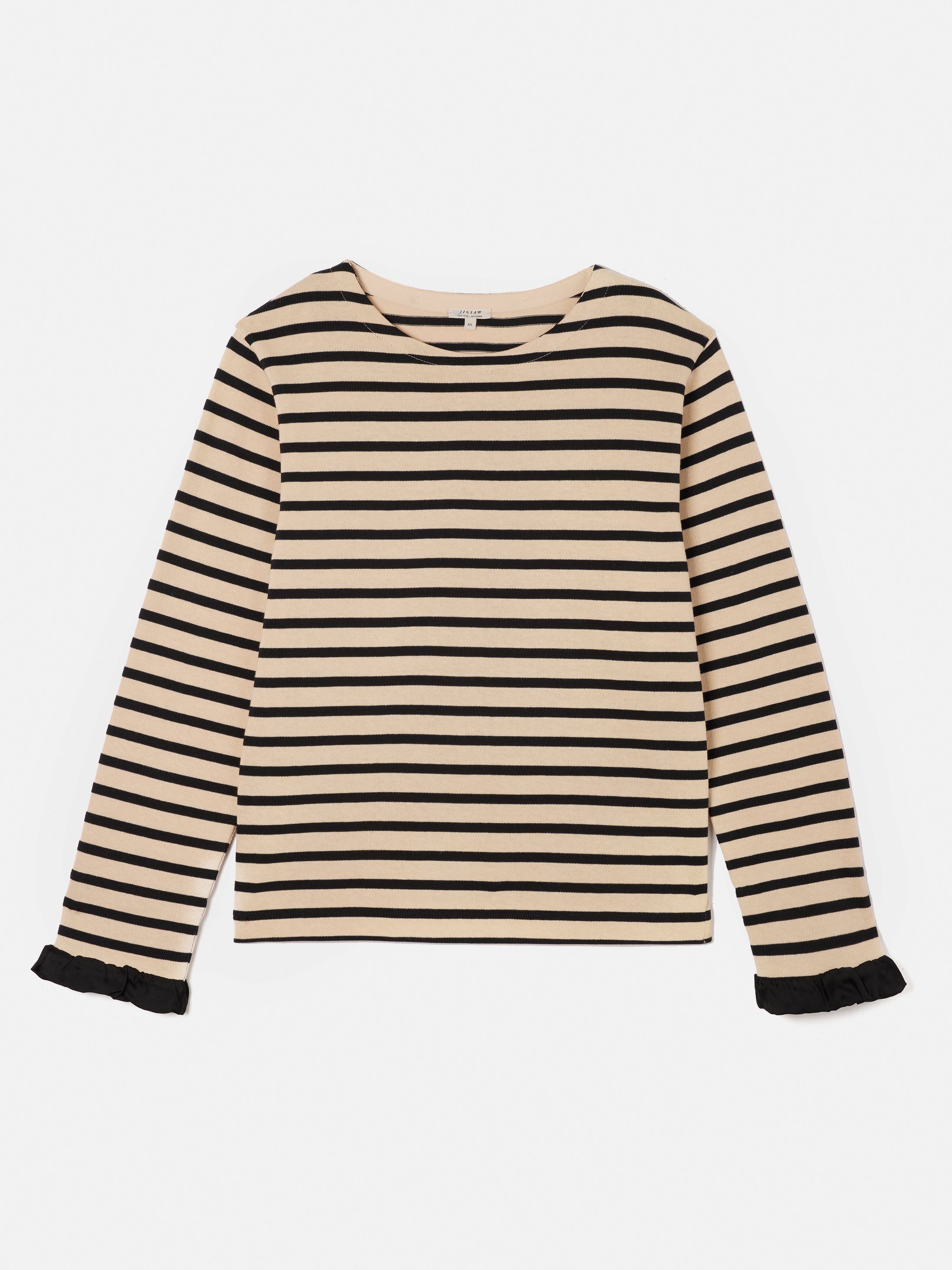 Satin Cuff Breton Top | Black - Image 7
