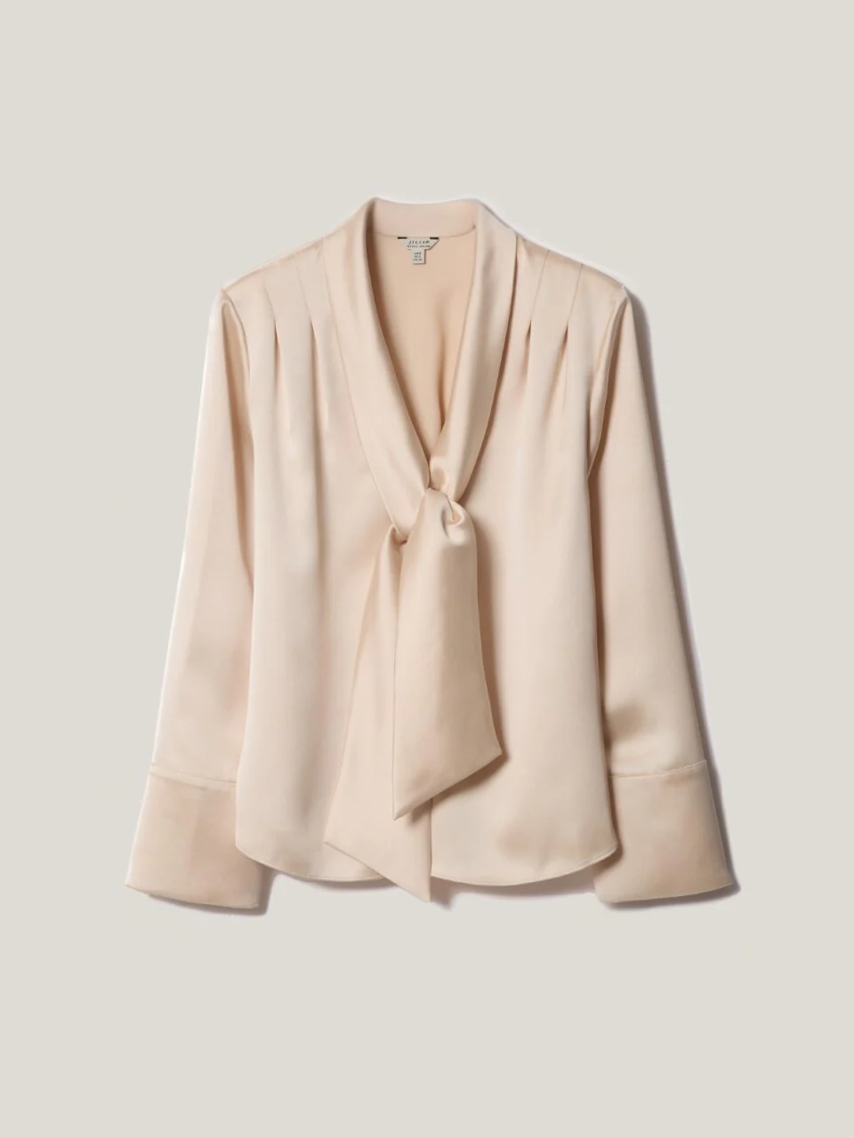 Satin Drape Neckline Blouse | Cream - Image 5
