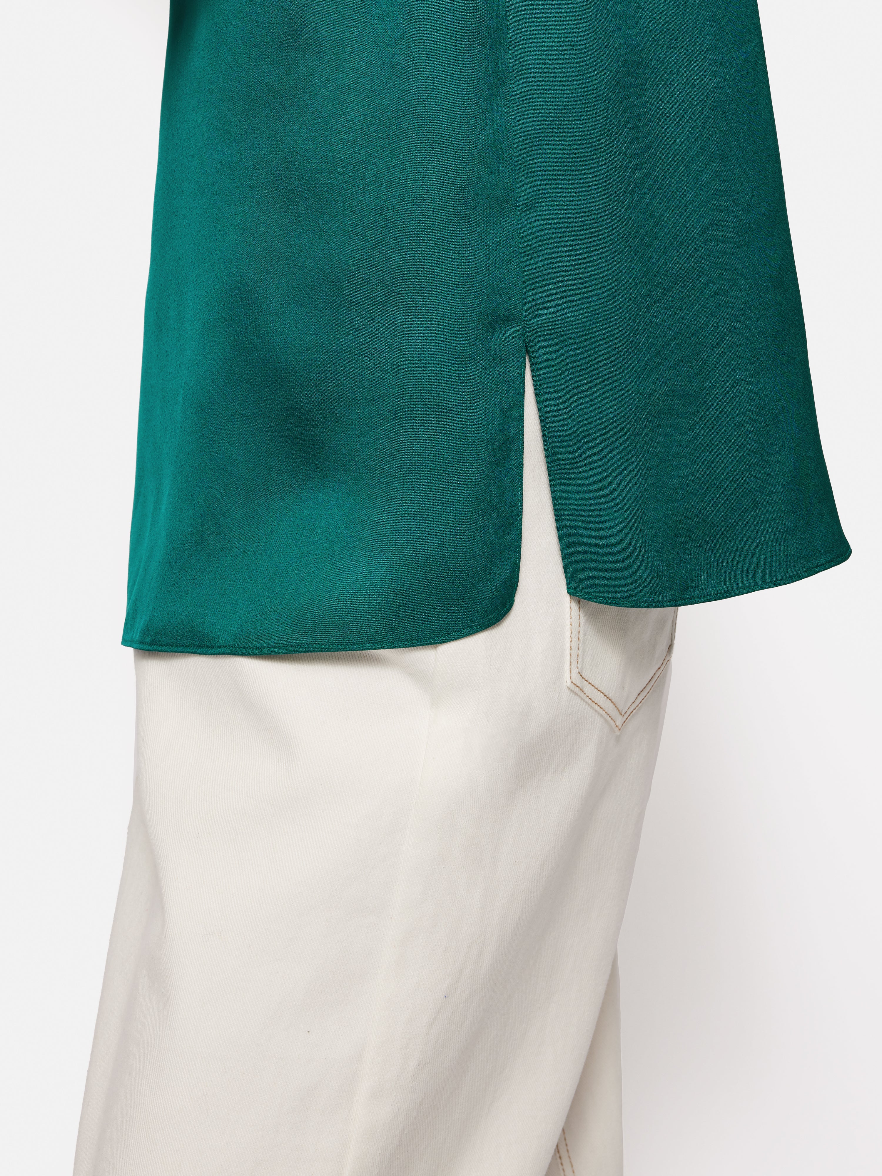 Satin Sleeveless Top | Green - Image 2