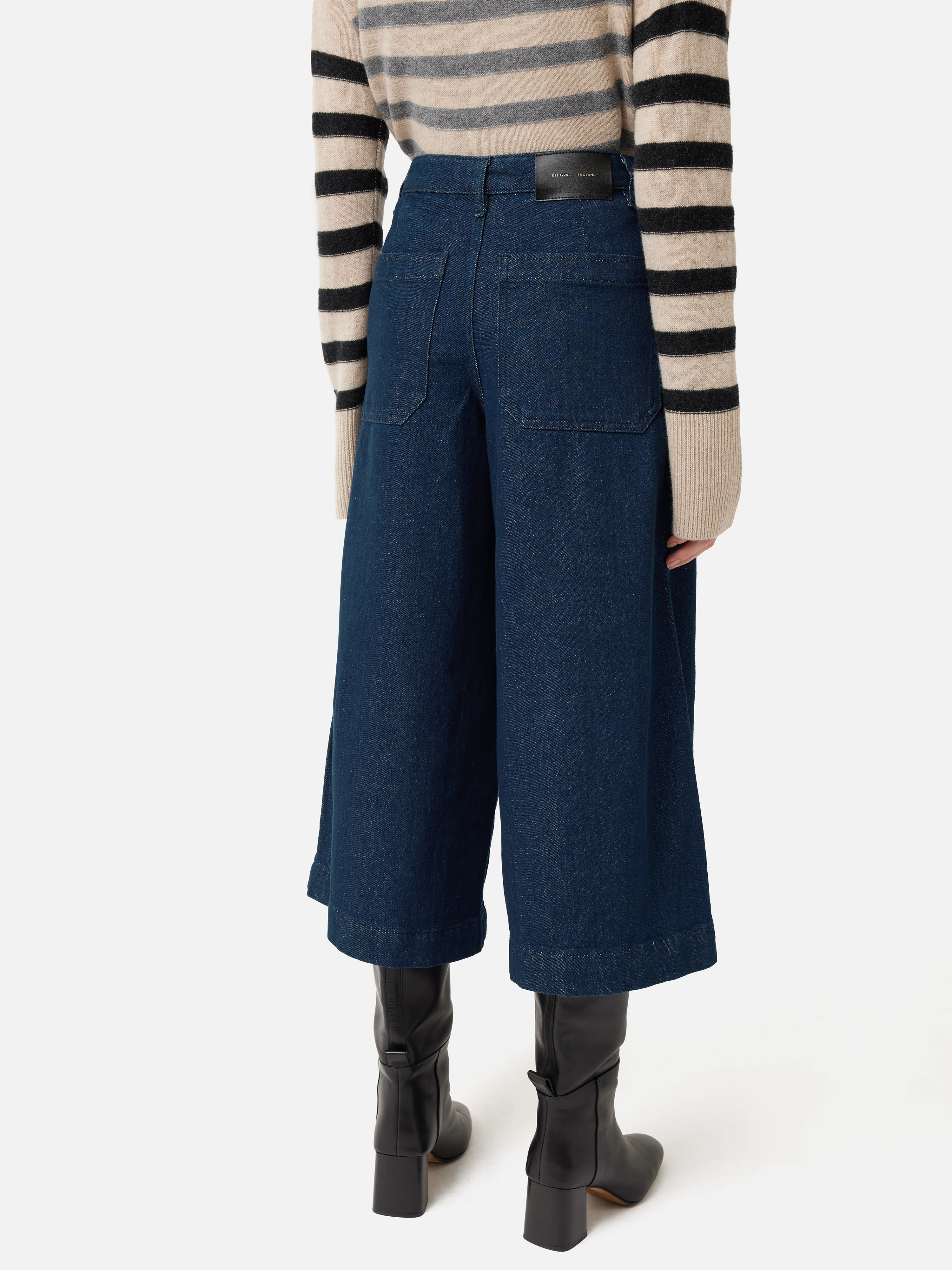 Seamed Denim Culotte | Indigo - Image 5