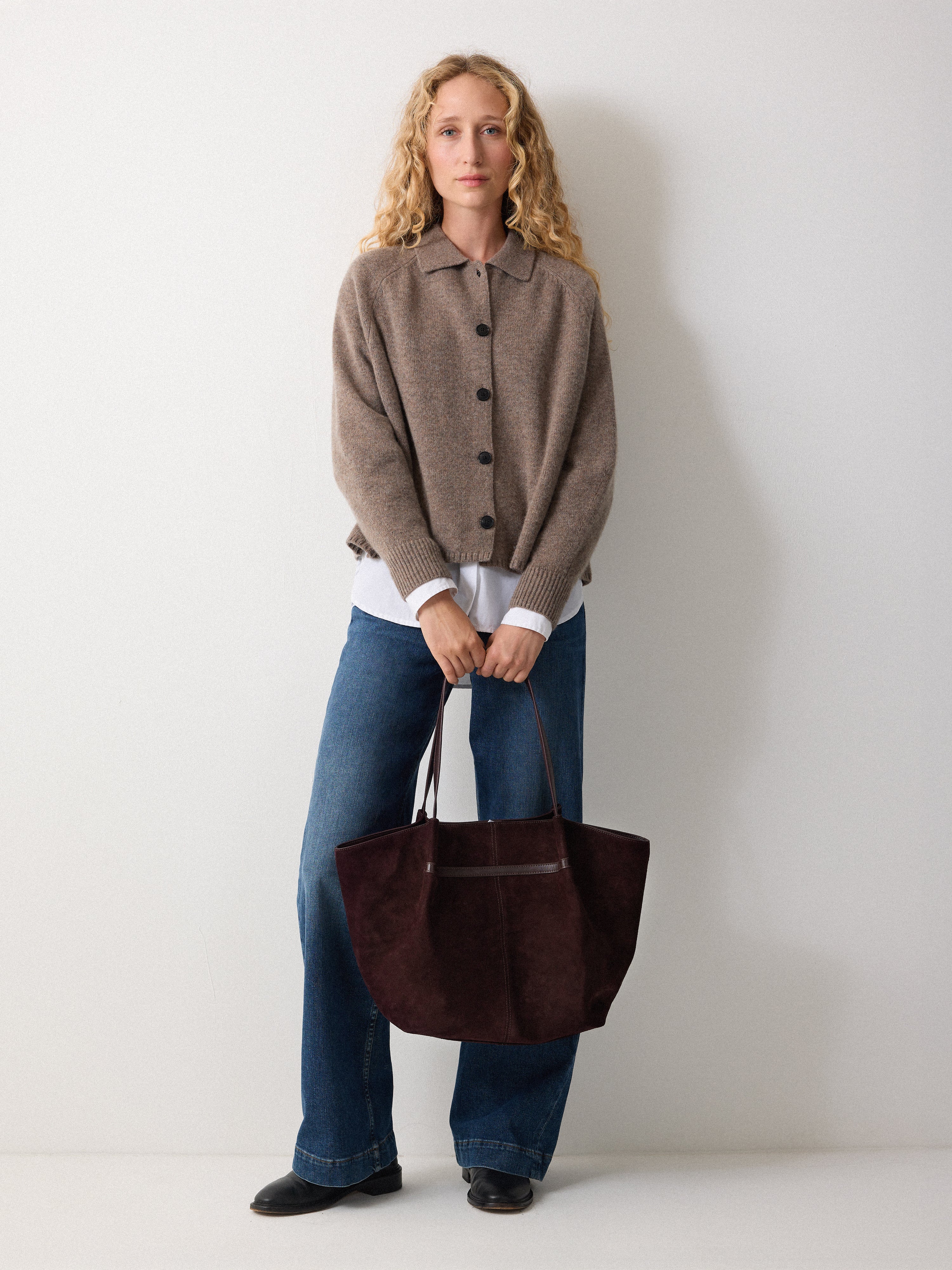 Shopper Suede Tote Bag | Oxblood - Image 3