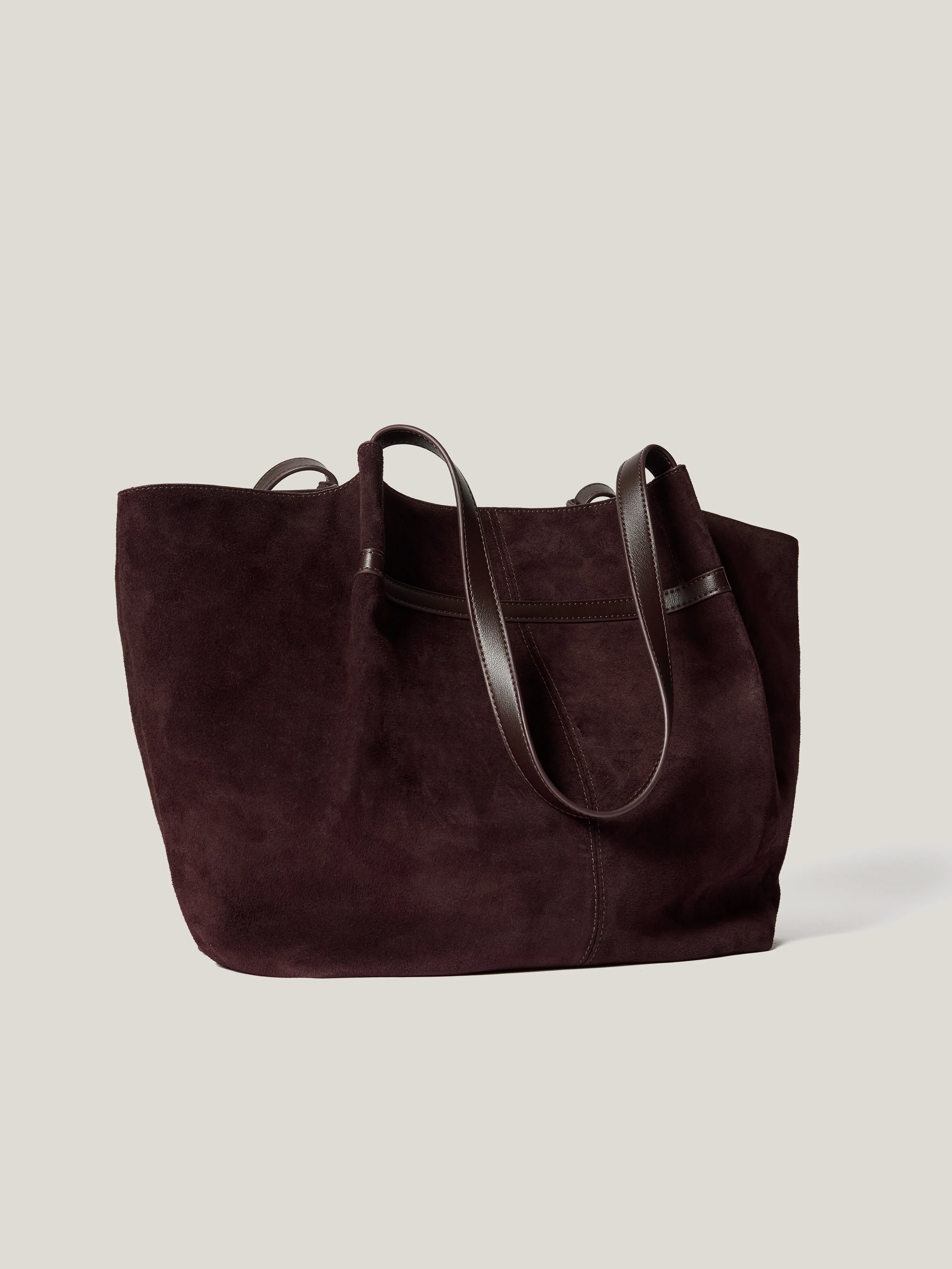 Shopper Suede Tote Bag | Oxblood - Image 6