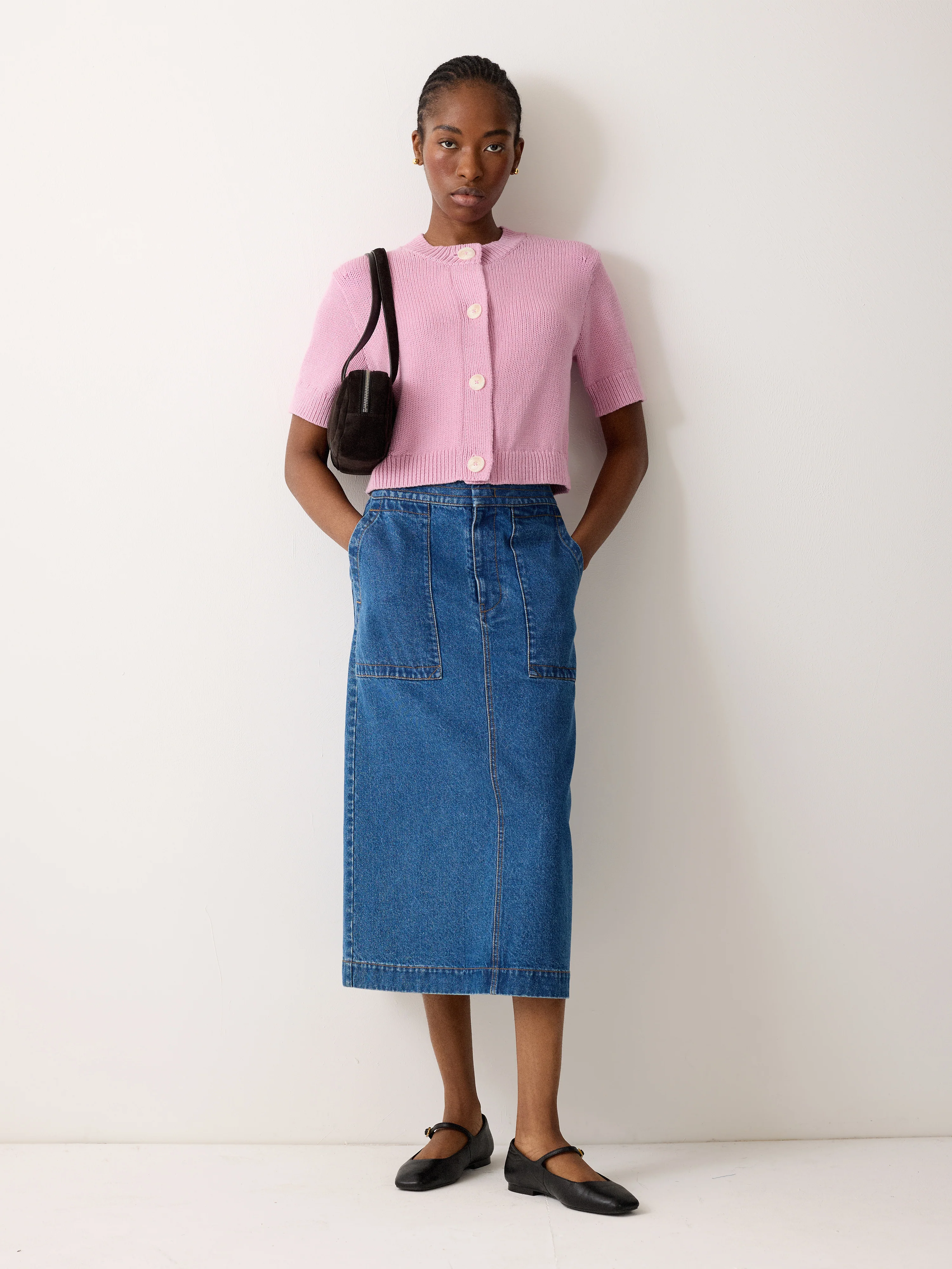Short Sleeve Cardi Top | Pink - Image 2
