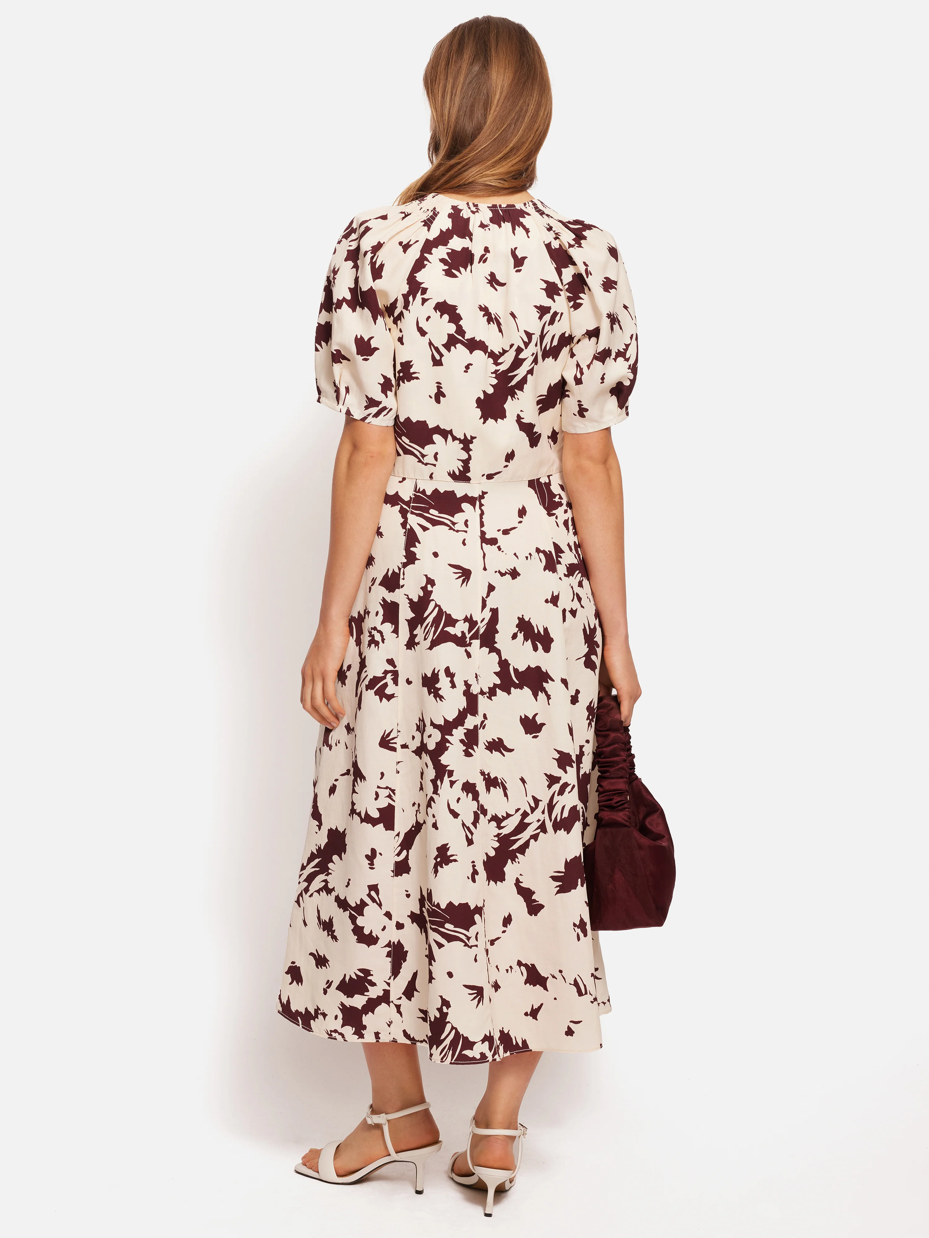 Silhouette Peony Smocked Dress | Cream - Image 4