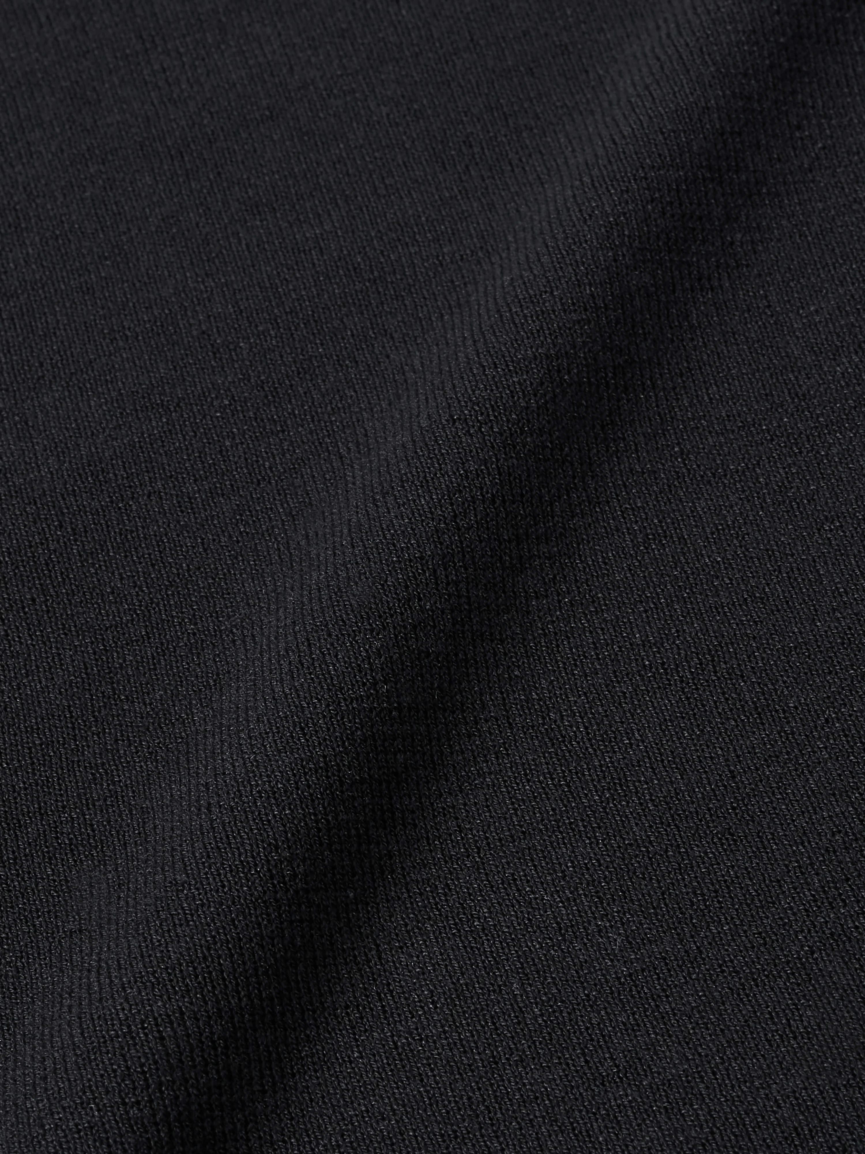 Silk Cotton Polo Jumper | Black - Image 7