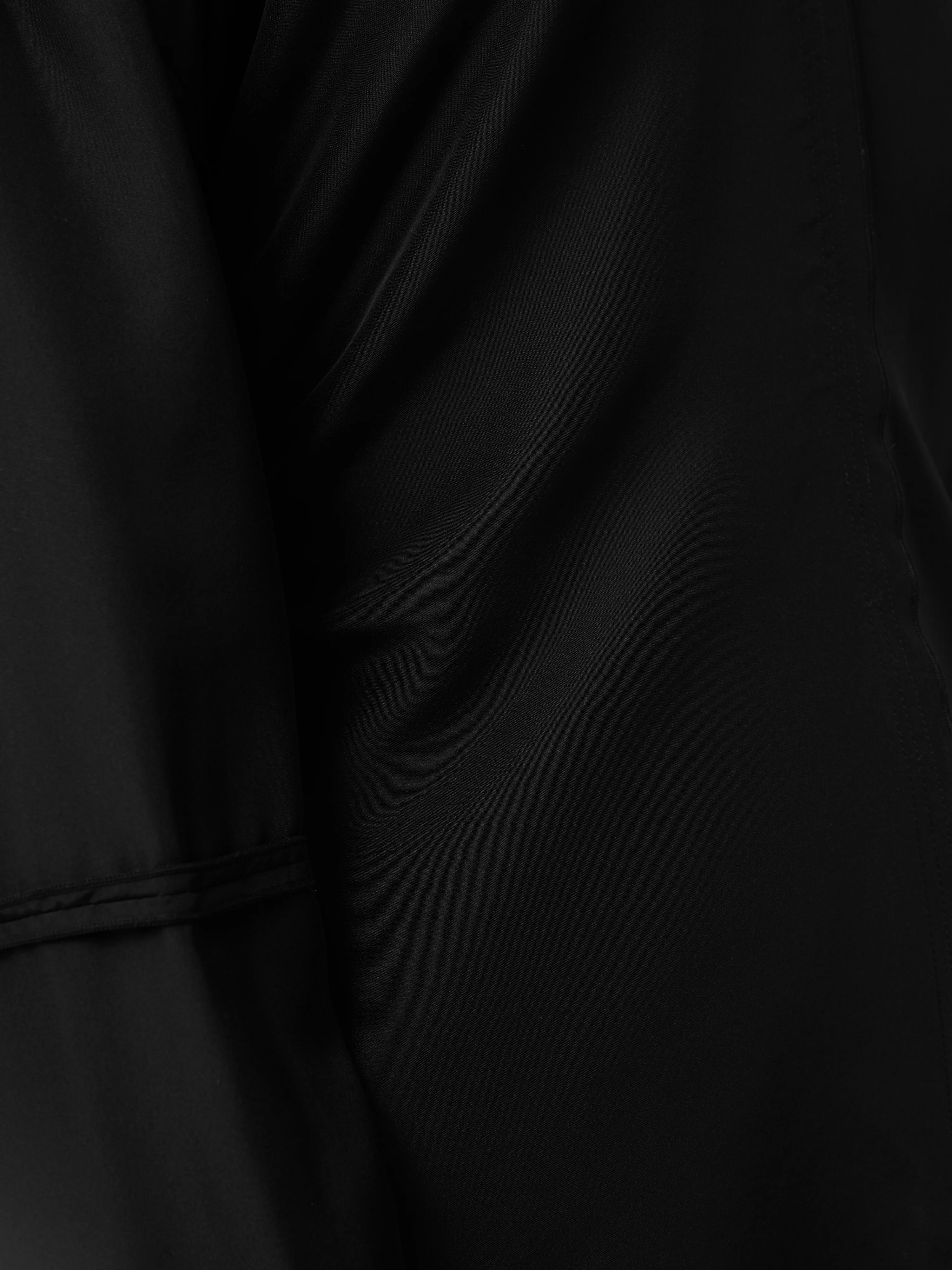 Silk Habotai Long Sleeve Top | Black - Image 7