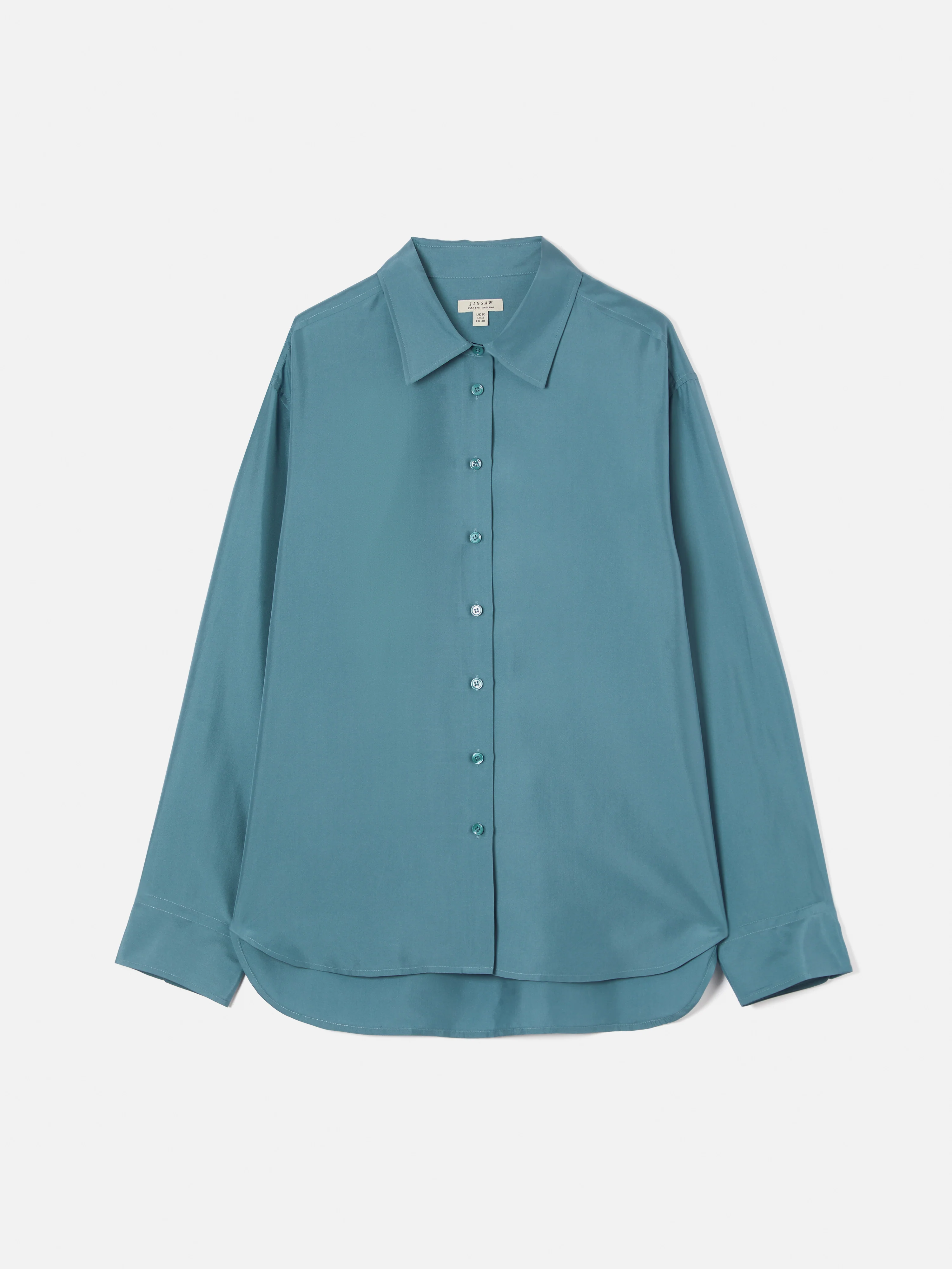 Silk Habotai Relaxed Shirt | Blue - Image 8