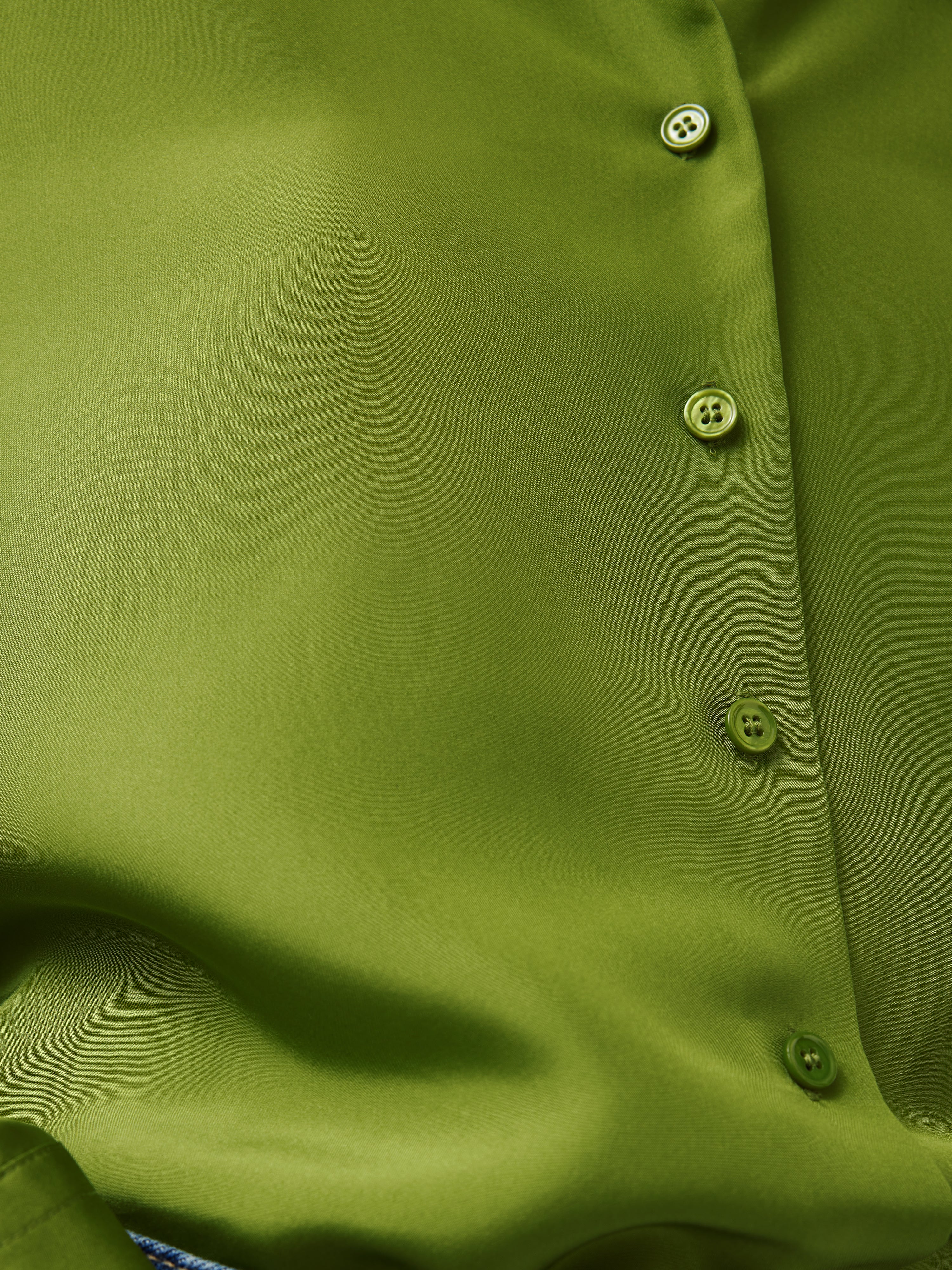 Silk Habotai Relaxed Shirt | Green - Image 8