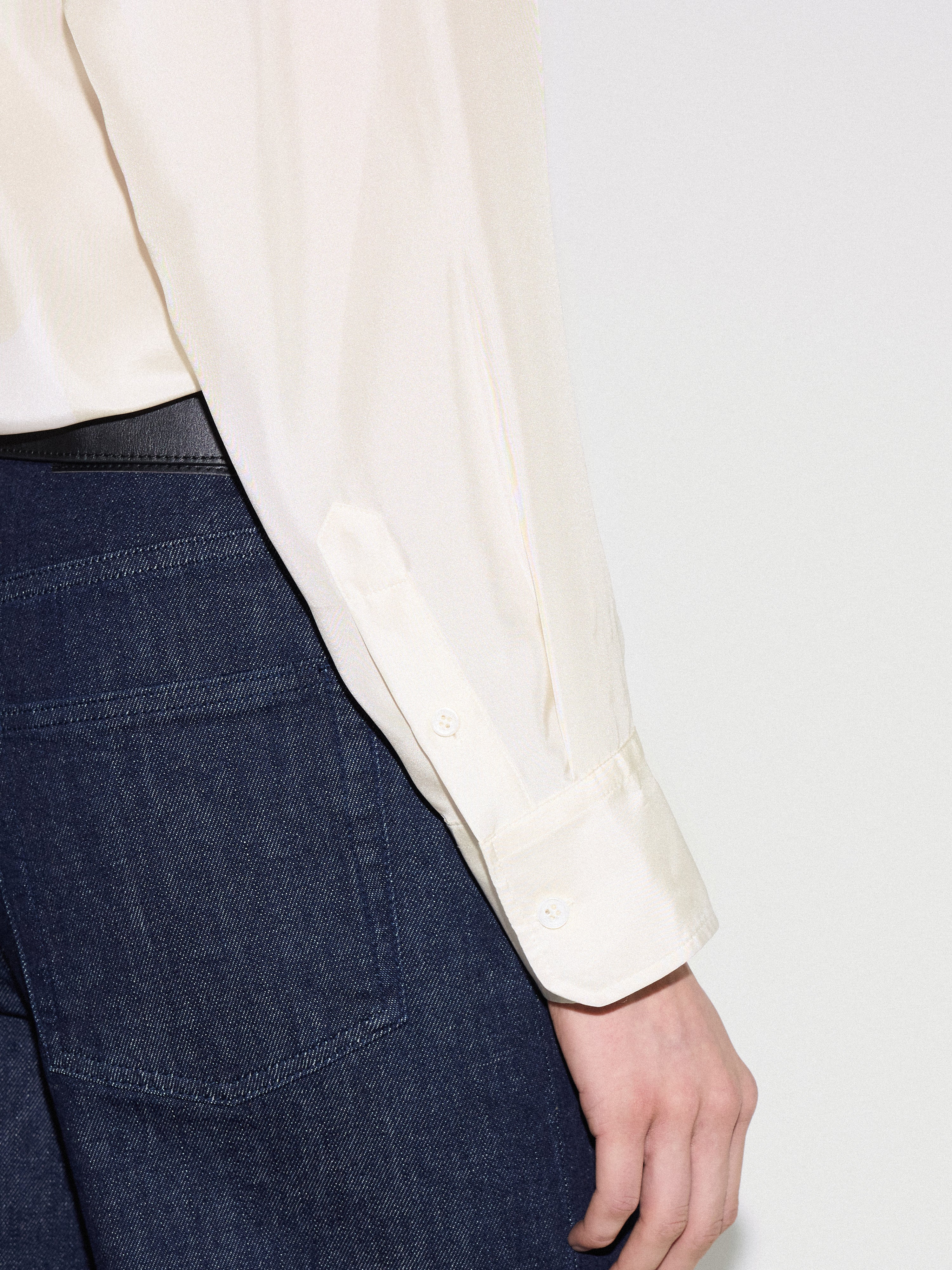 Silk Habotai Relaxed Shirt | Ivory - Image 5