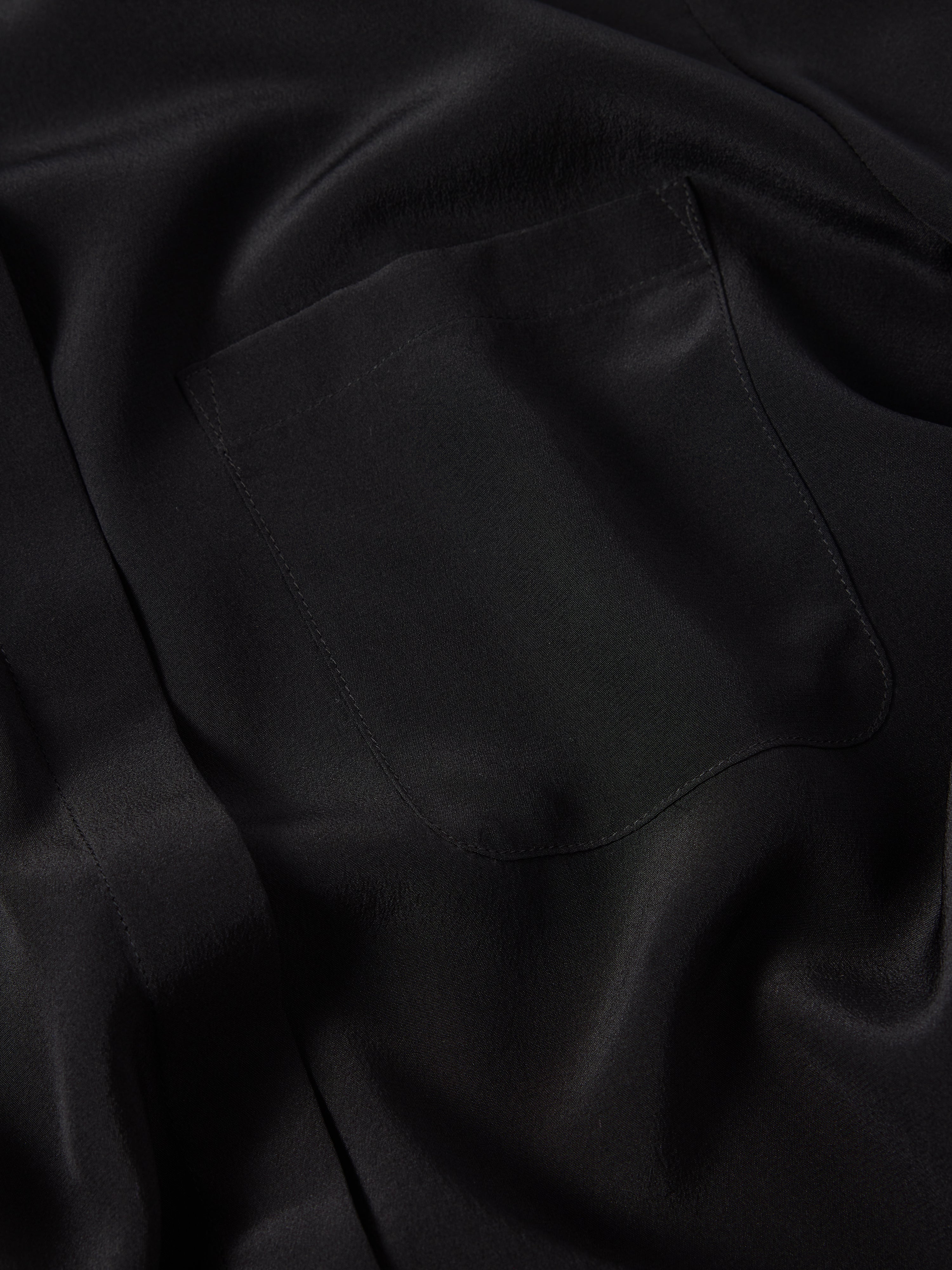 Silk Long Sleeve Shirt | Black - Image 7