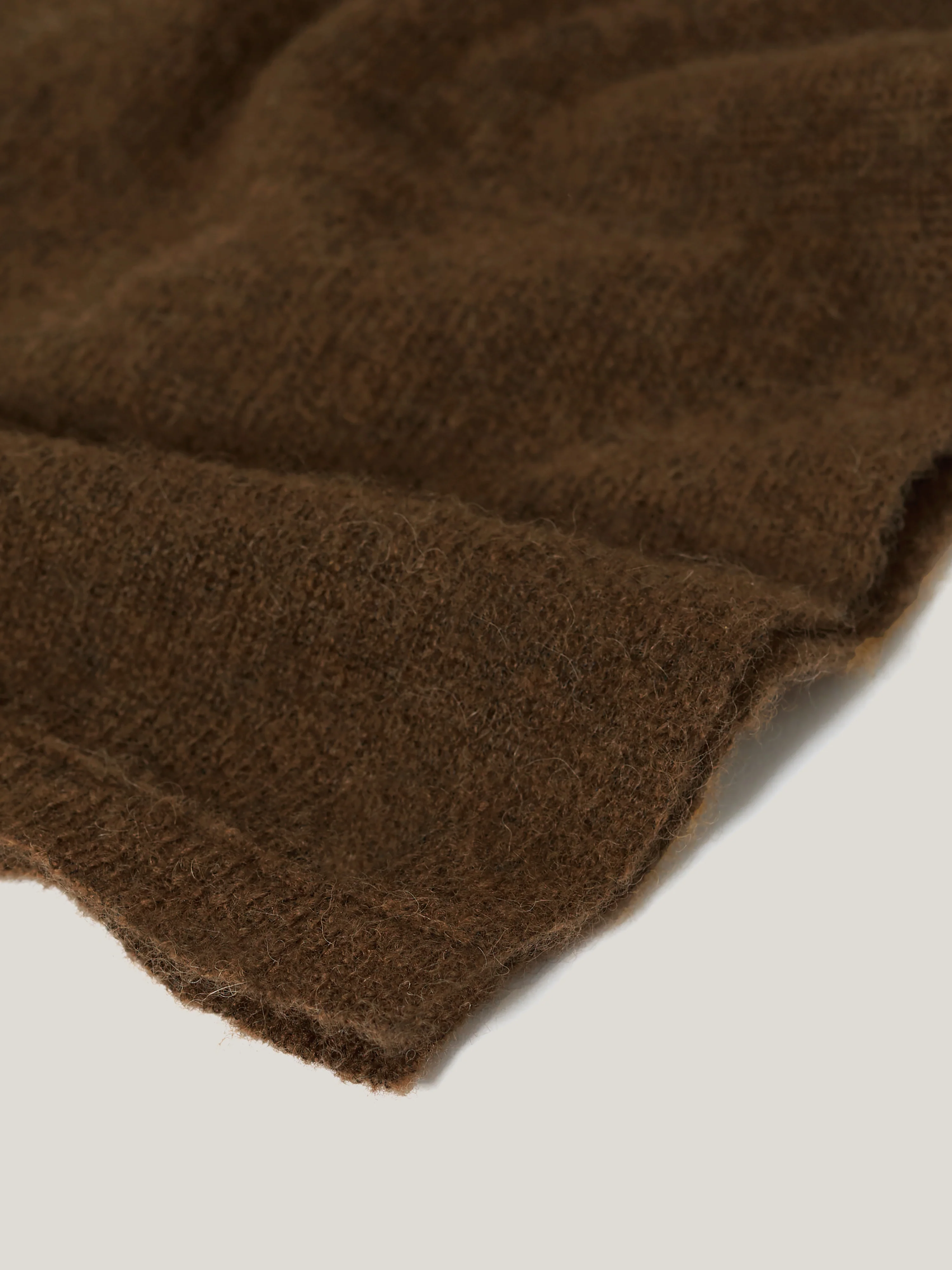 Soft Gauzy Knit Scarf | Brown - Image 4