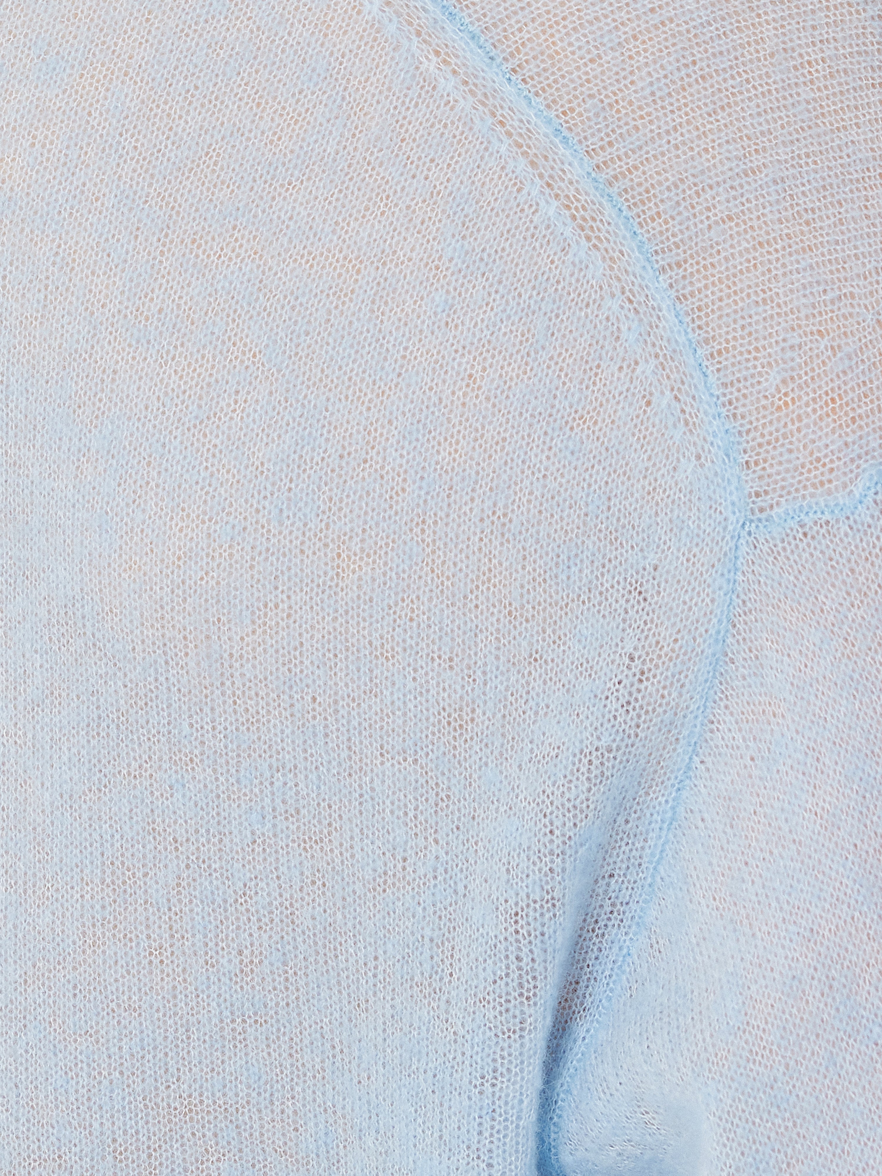 Soft Gauzy Knit T-shirt | Light Blue - Image 6