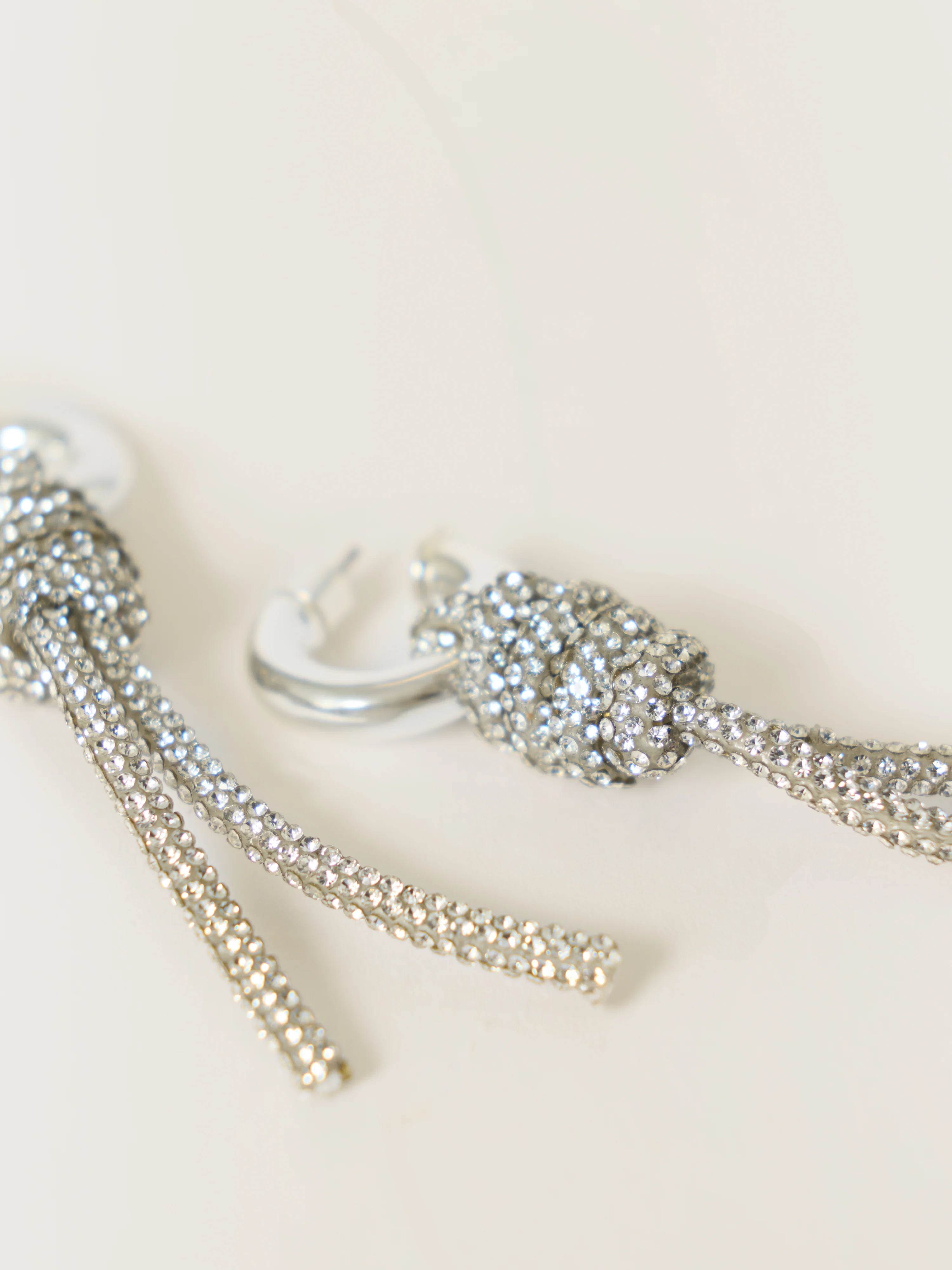 Sparkle Cord Statement Earring | Silver - Image 4