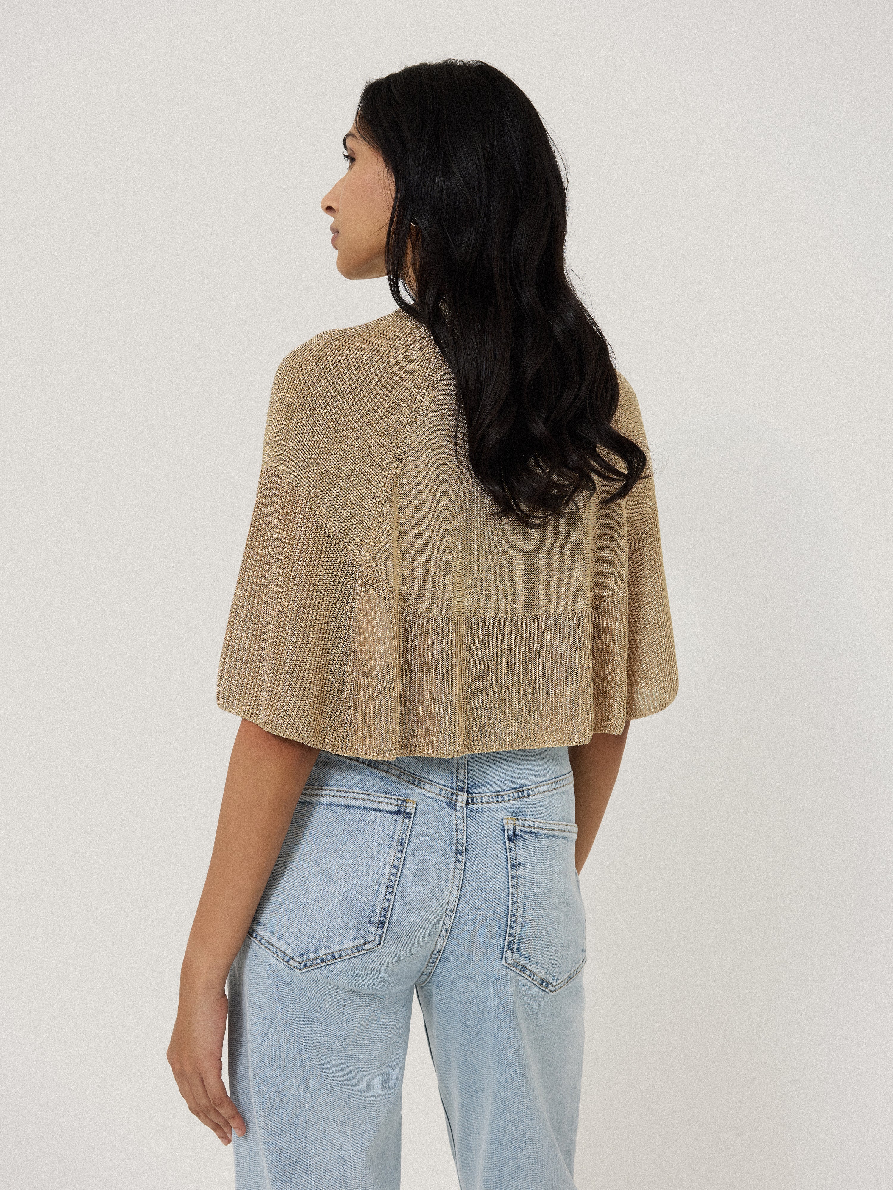 Sparkly Knitted Cape | Gold - Image 6