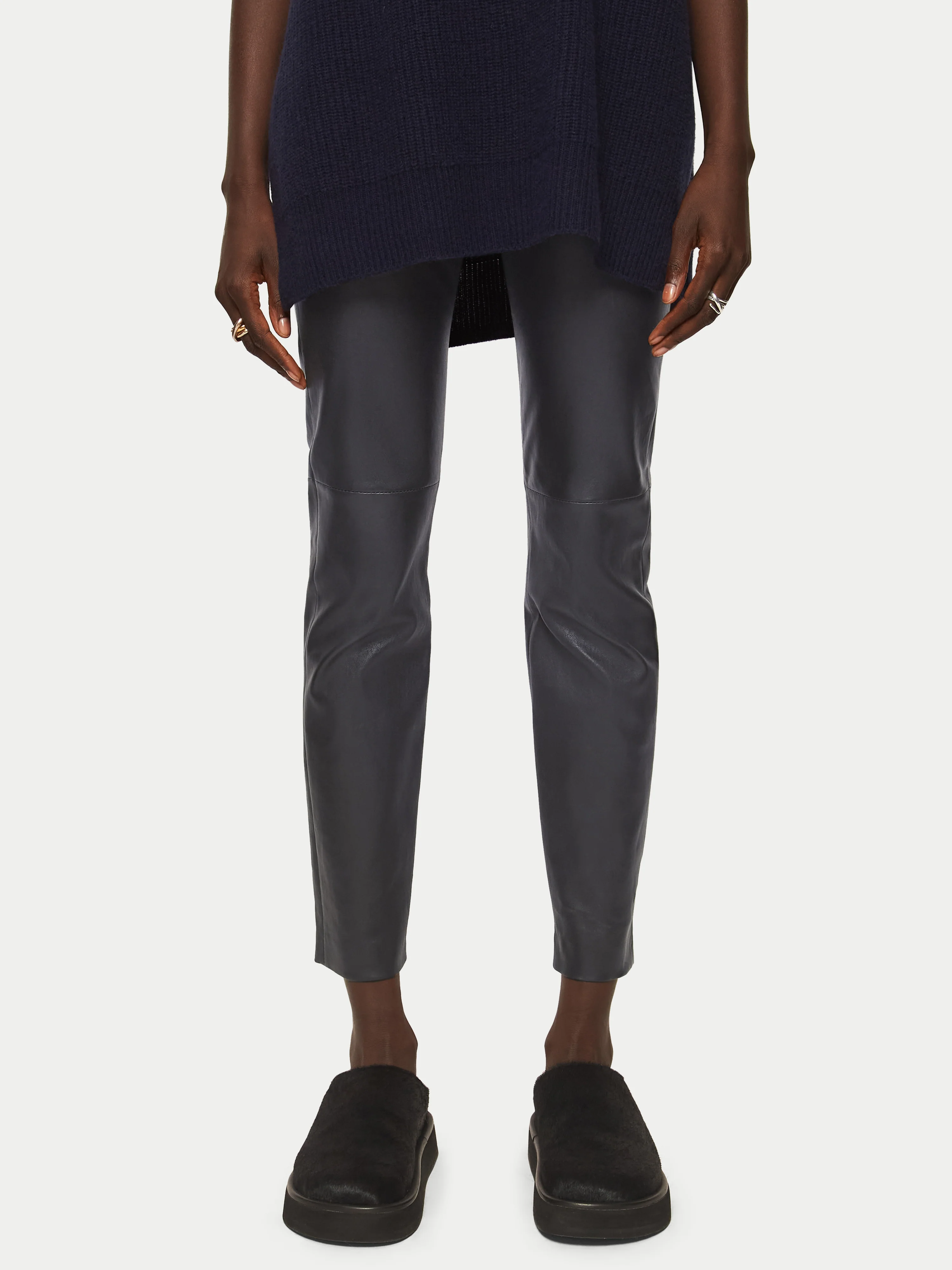 Stretch Leather Legging | Black - Image 2
