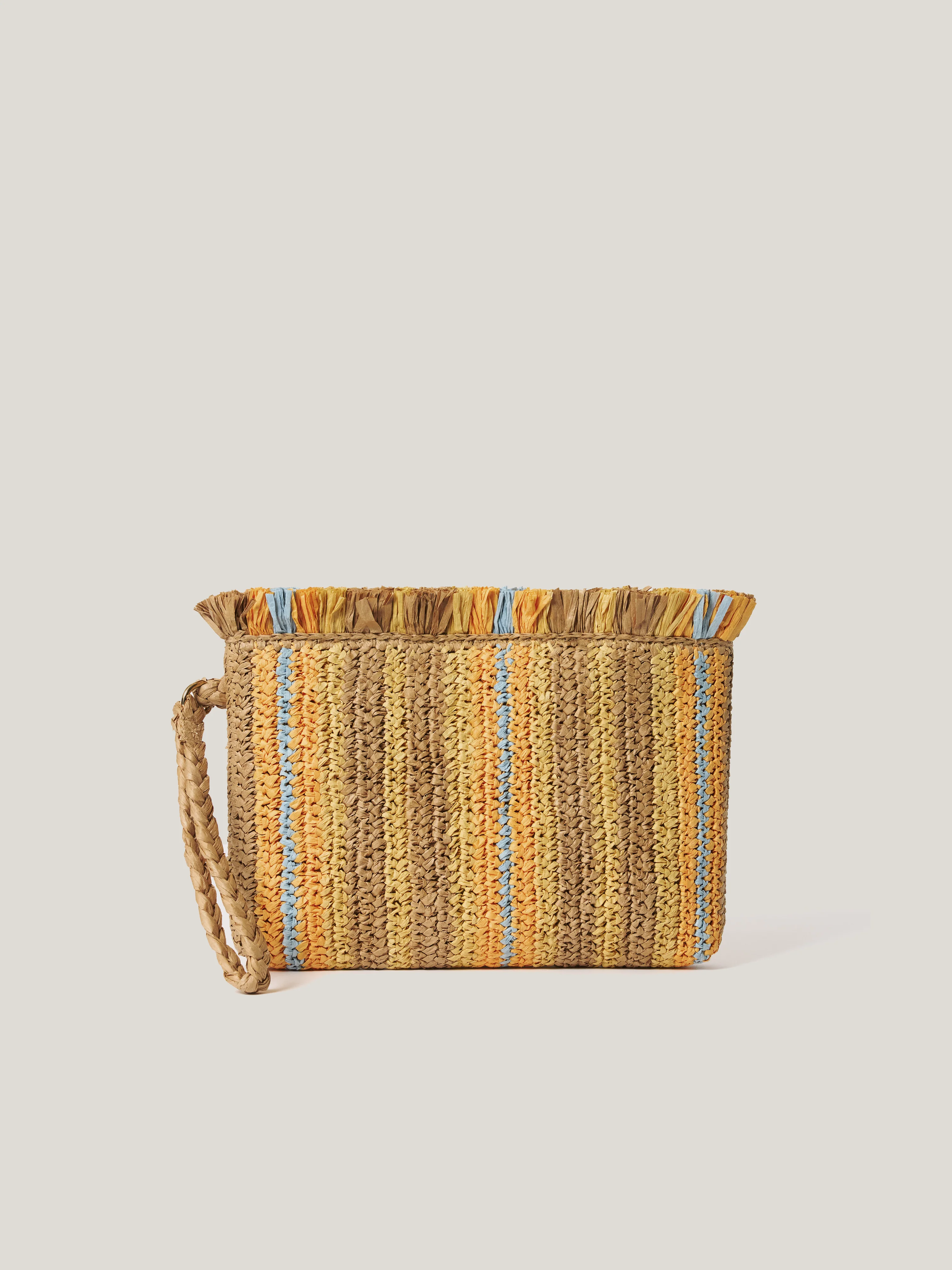 Striped Straw Pouch | Multi - Image 4