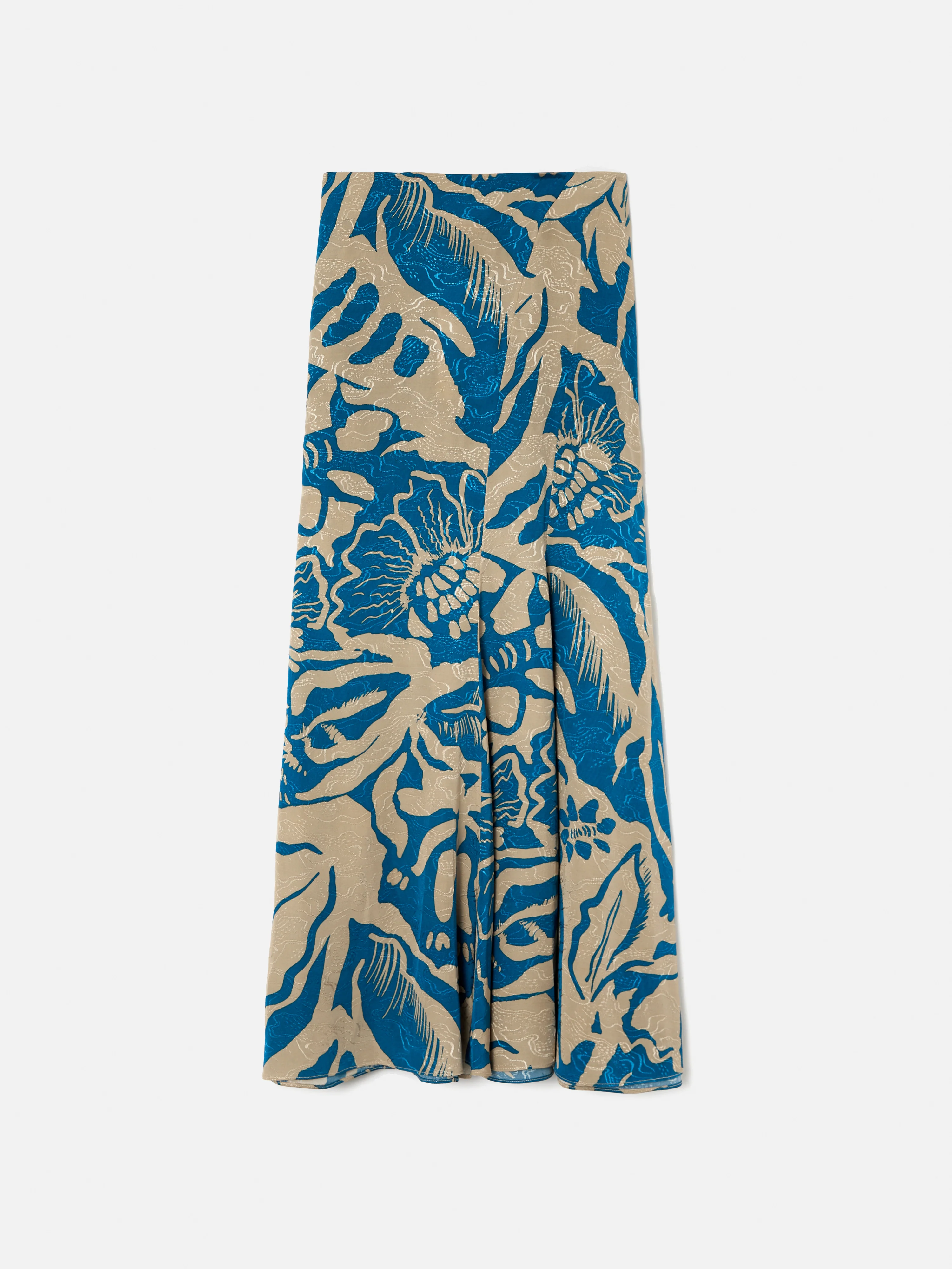 Strokes Floral Jacquard Skirt | Dark Blue - Image 6