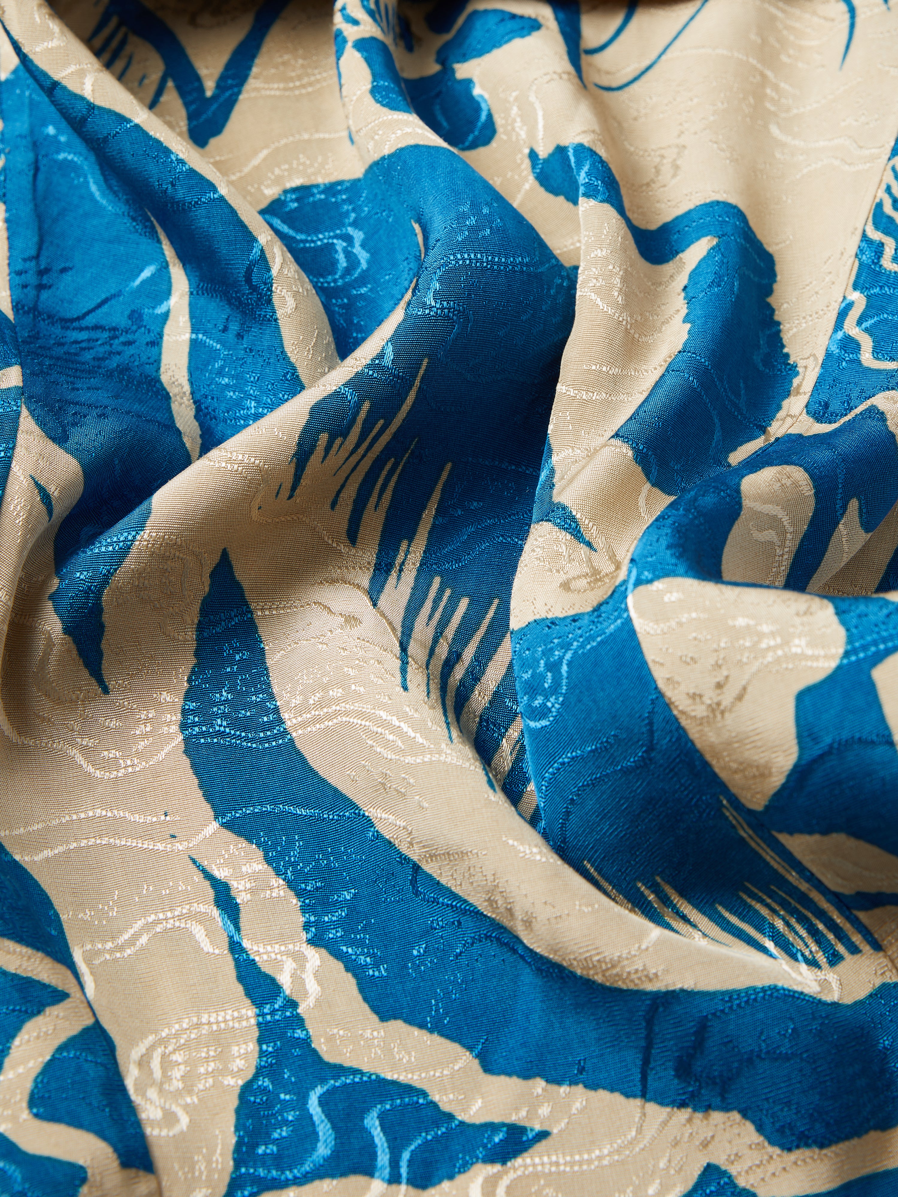 Strokes Floral Jacquard Skirt | Dark Blue - Image 7