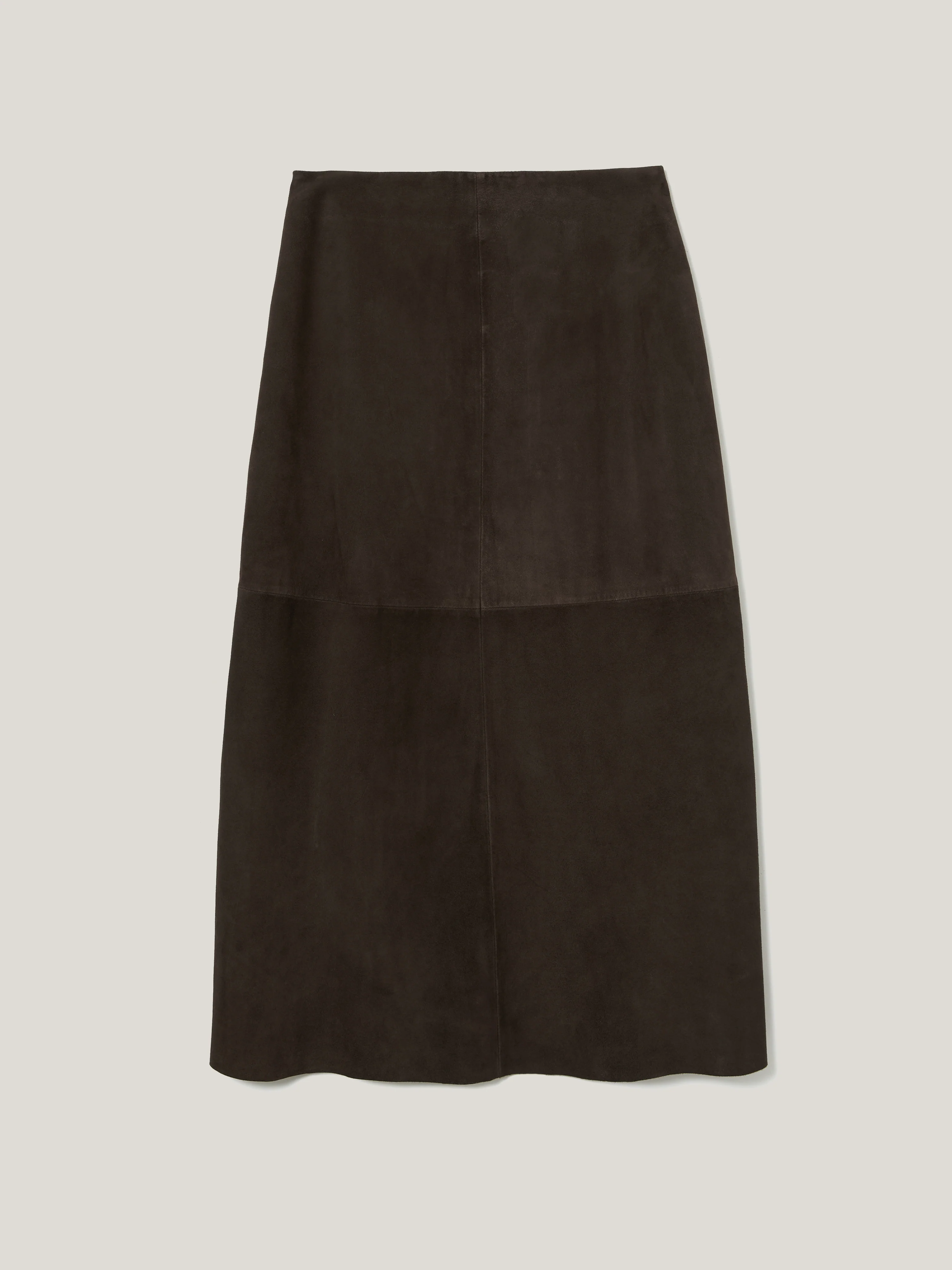 Suede Fluid Midi Skirt | Brown - Image 8