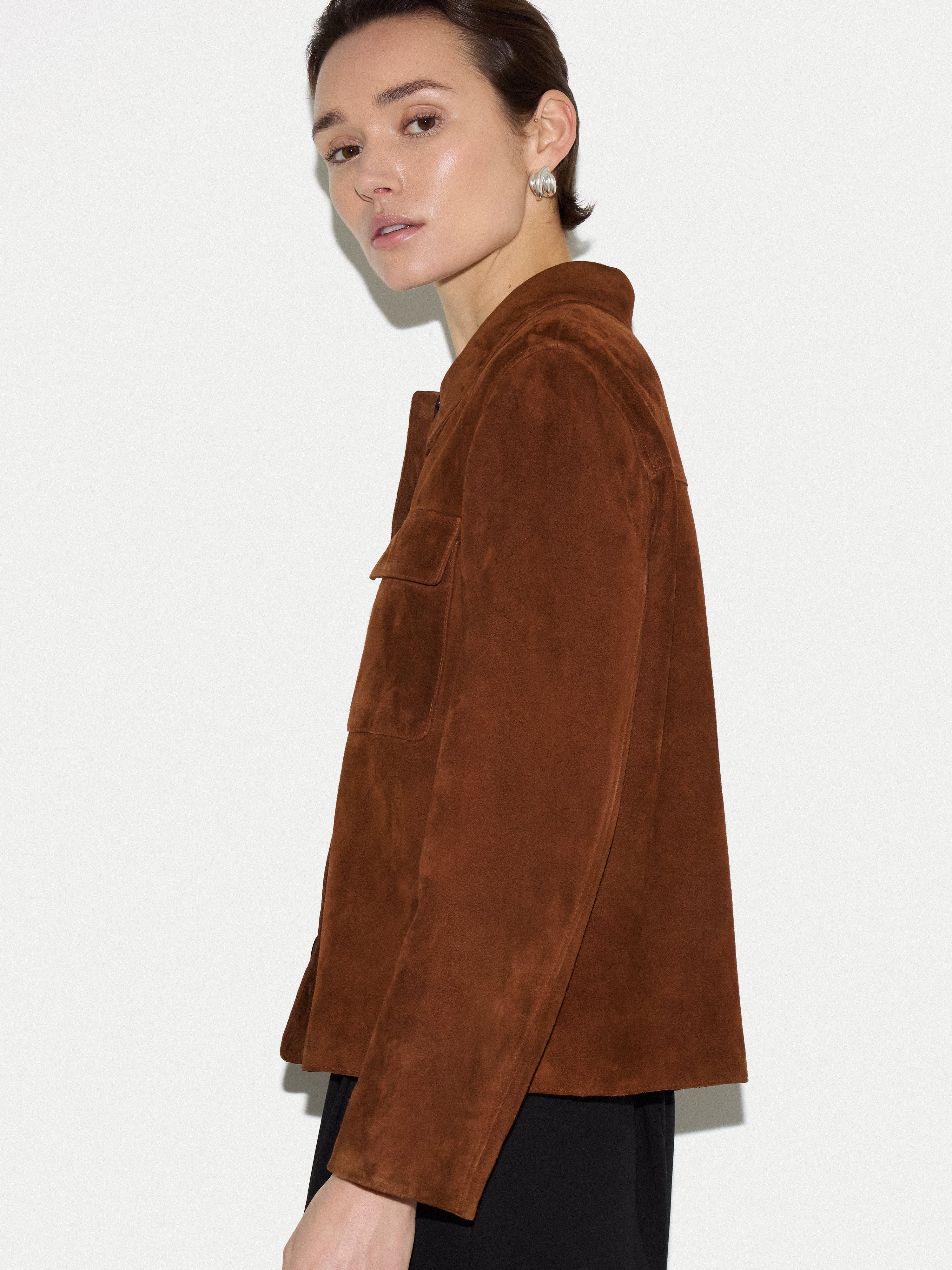 Suede Patch Pocket Jacket | Tan - Image 4