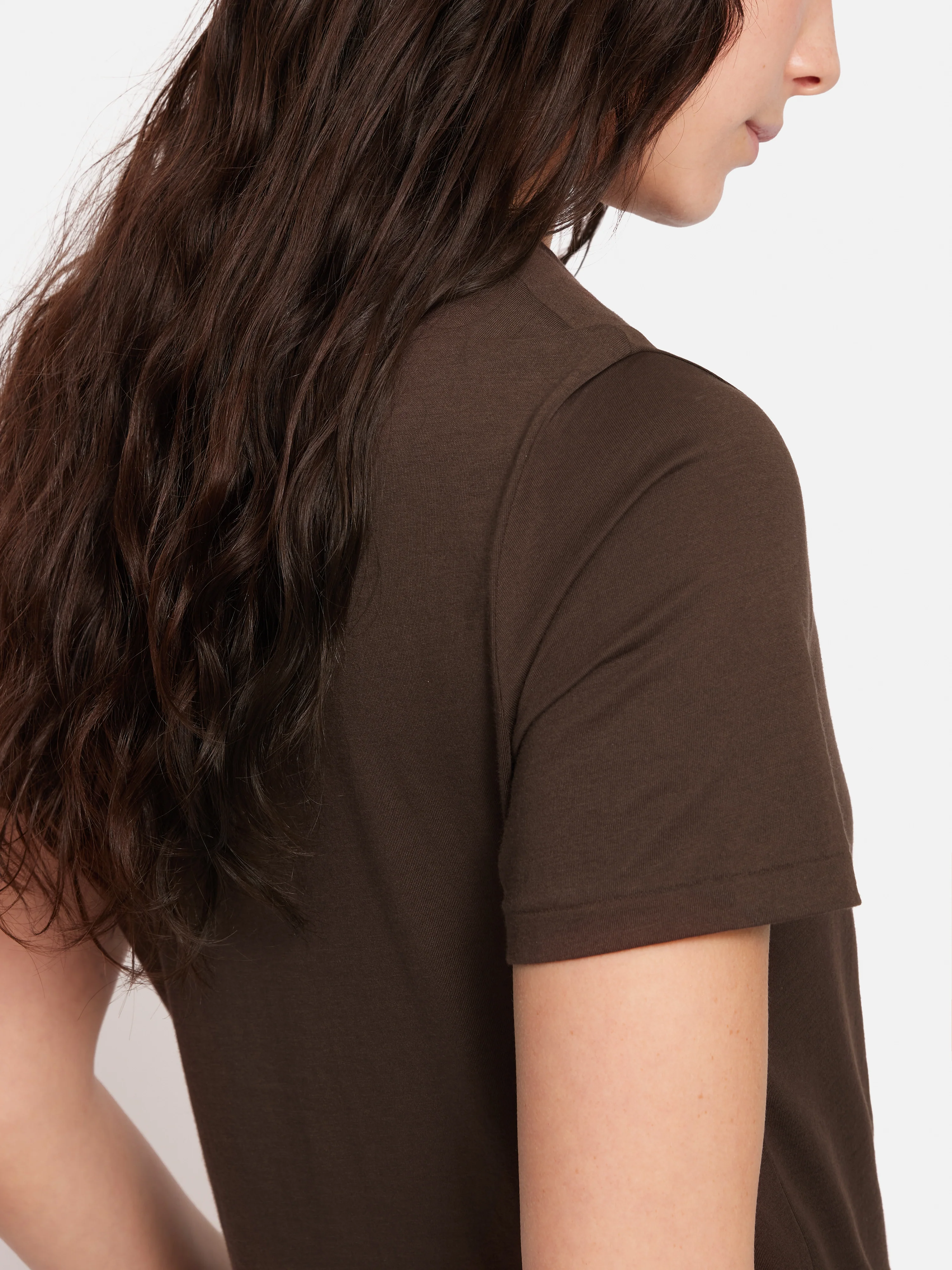Supima Cotton Crew Neck Tee | Brown - Image 4