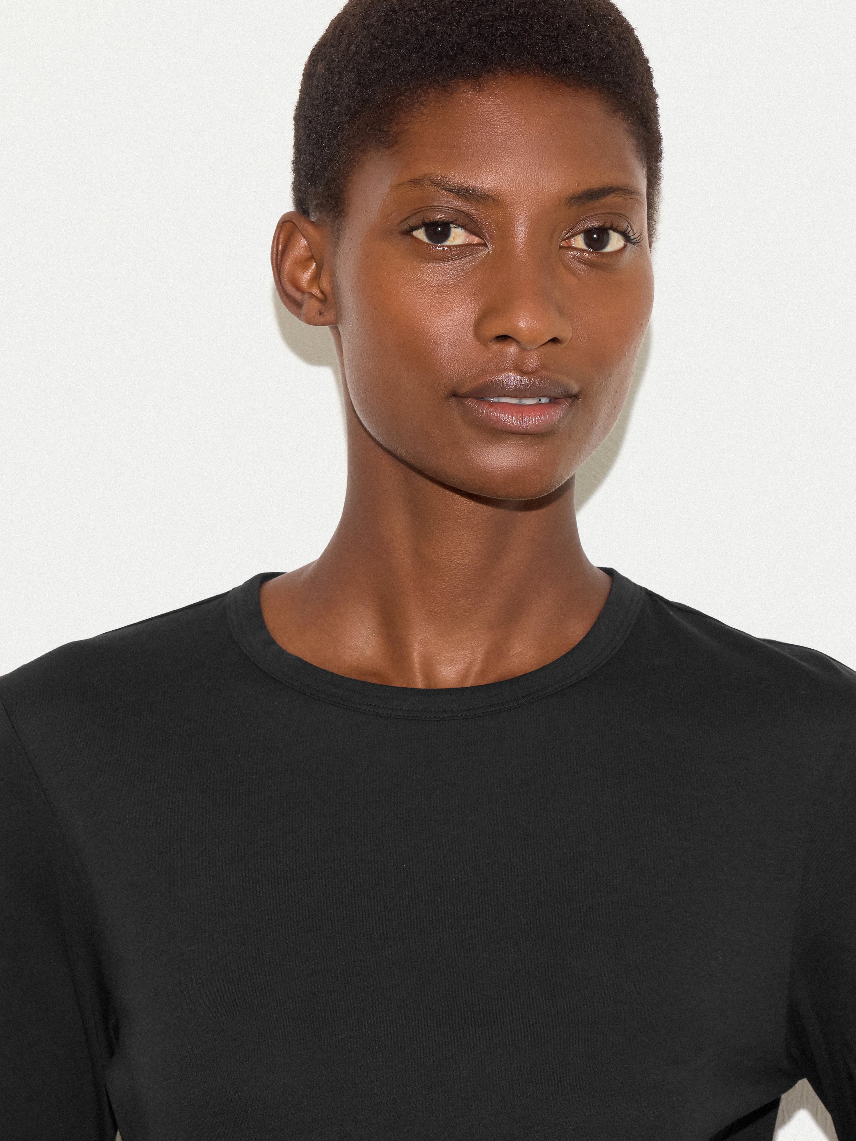 Supima Cotton Long Sleeve T-shirt | Black - Image 3