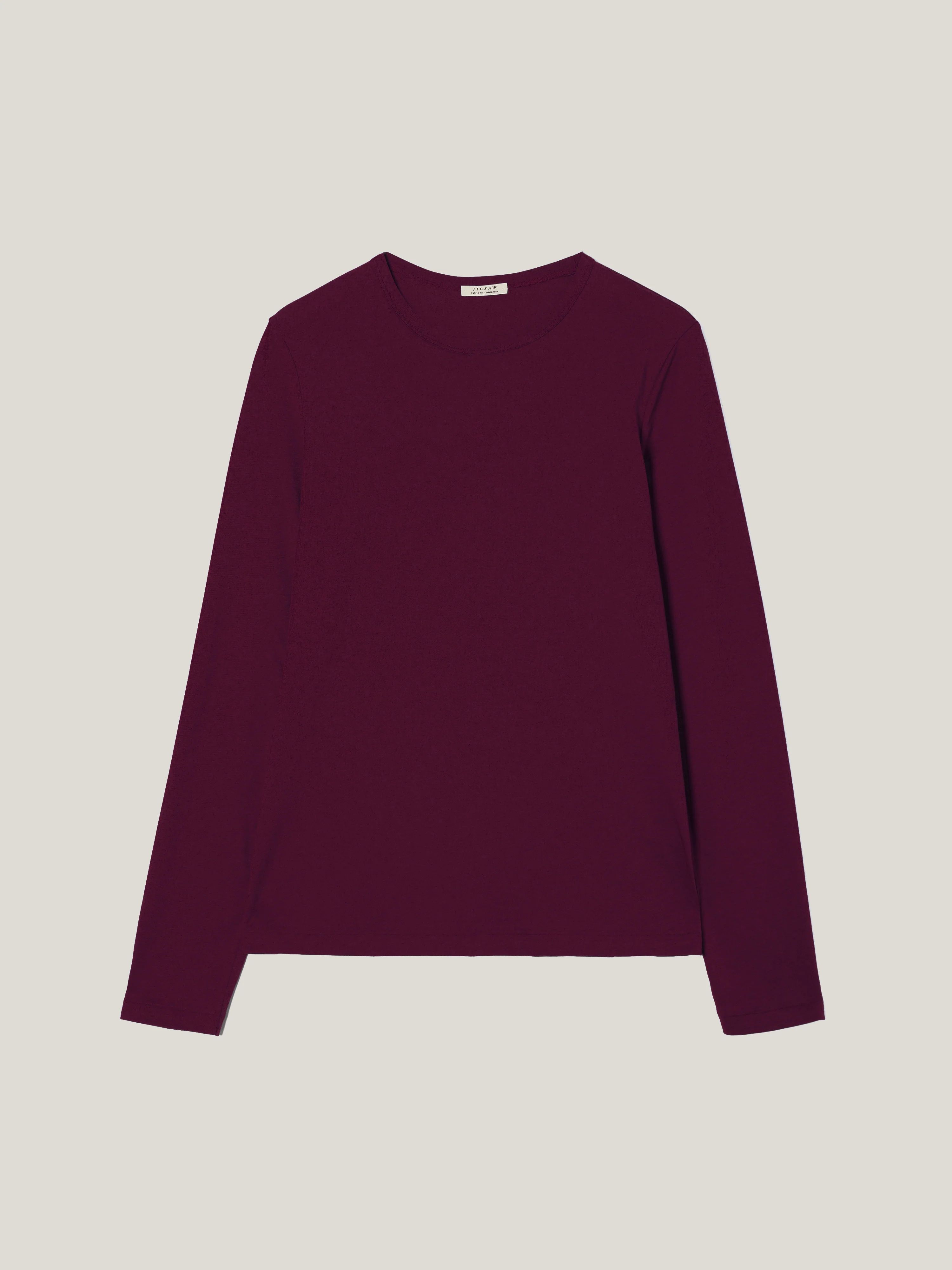 Supima Cotton Long Sleeve T-shirt | Burgundy - Image 6