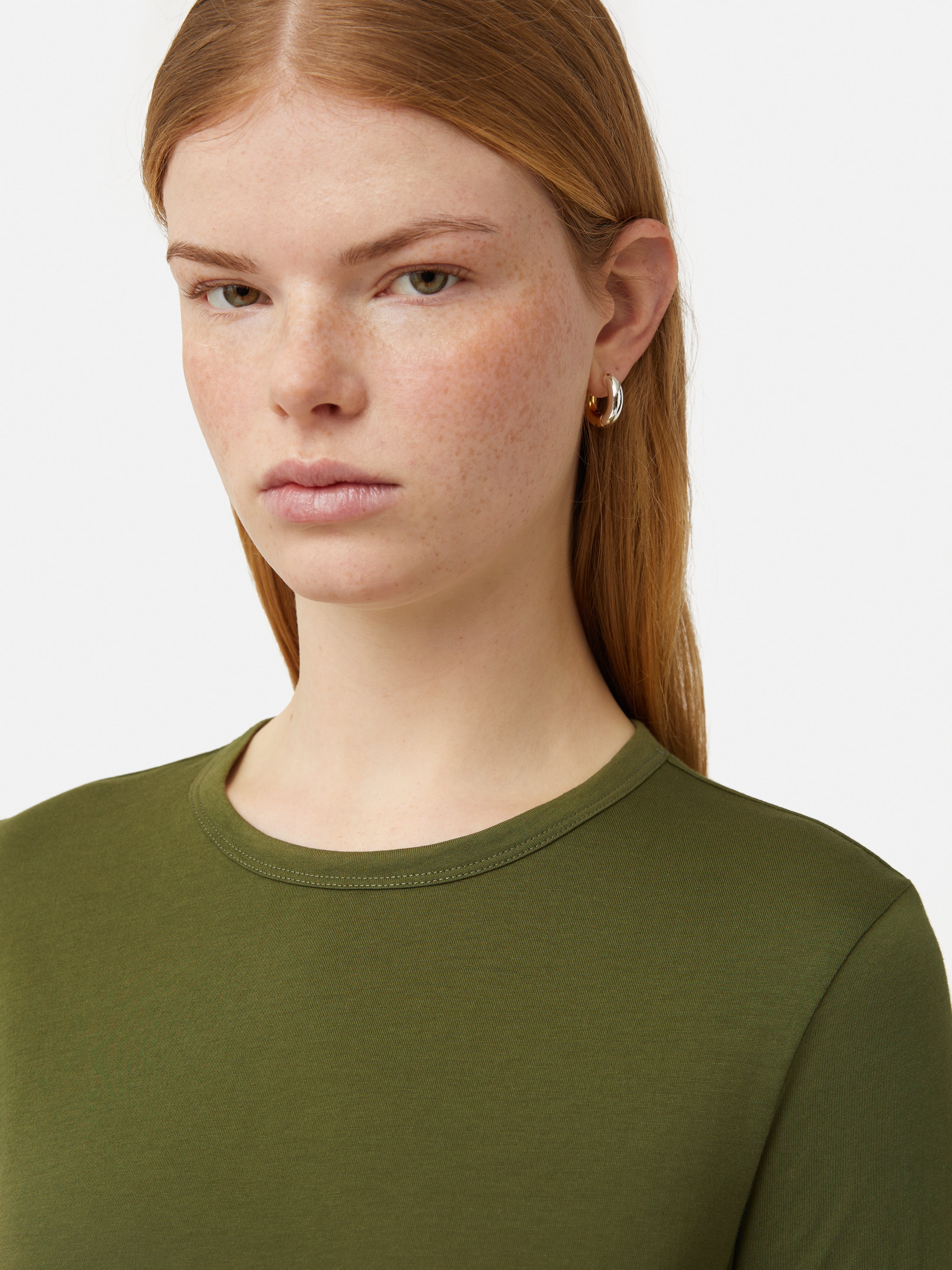 Supima Cotton Long Sleeve Tee | Khaki - Image 4