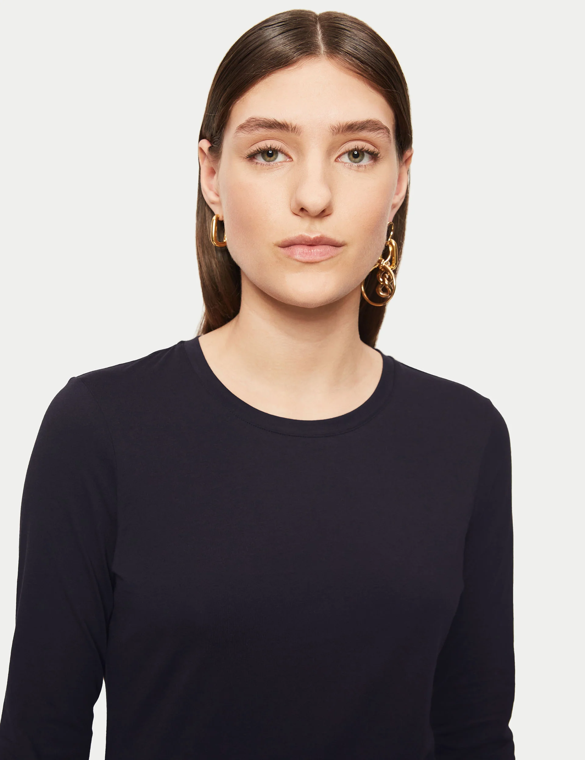 Supima Cotton Long Sleeve Tee | Navy - Image 3