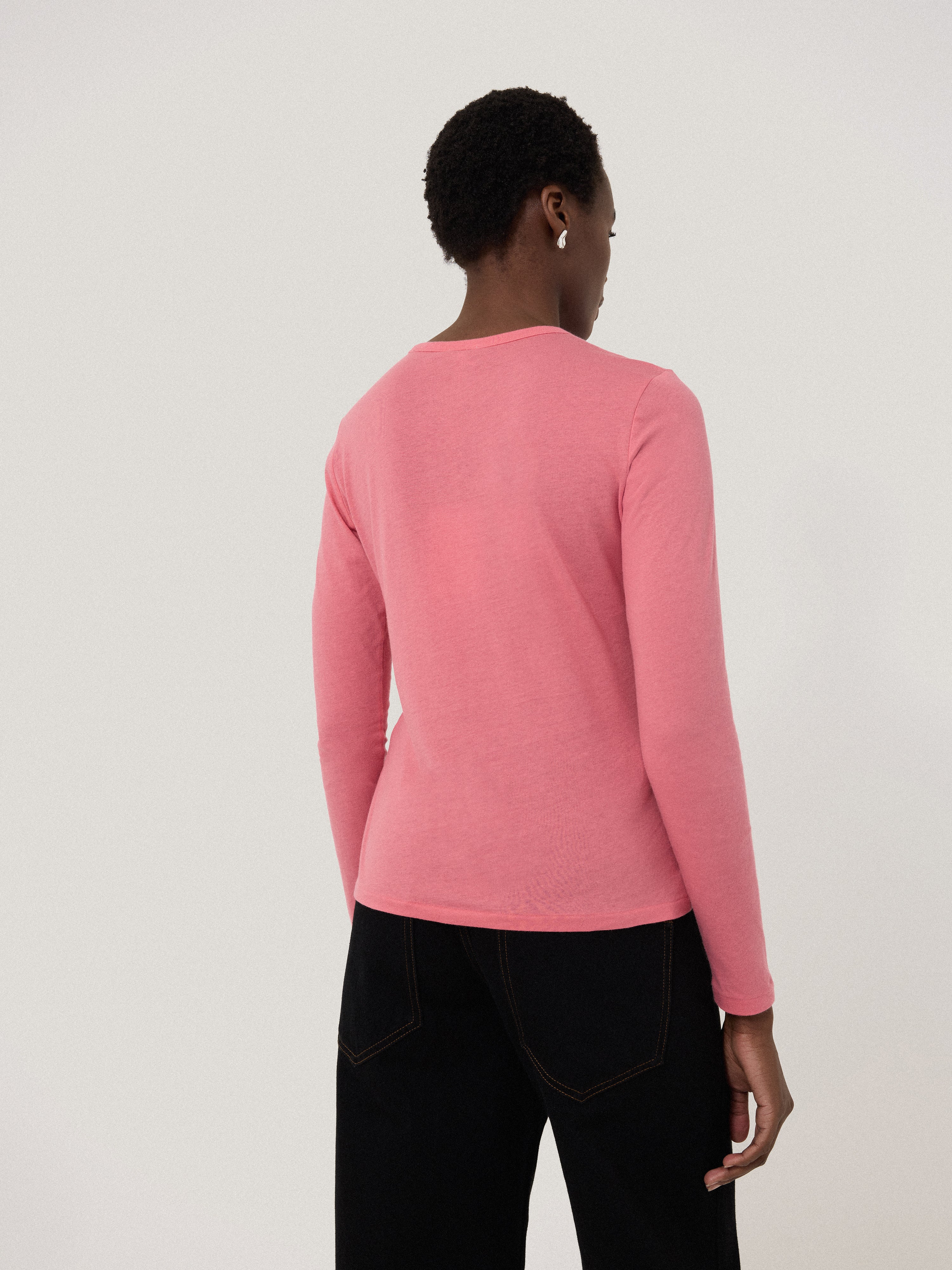Supima Cotton Long Sleeve T-shirt | Pink Quartz - Image 4
