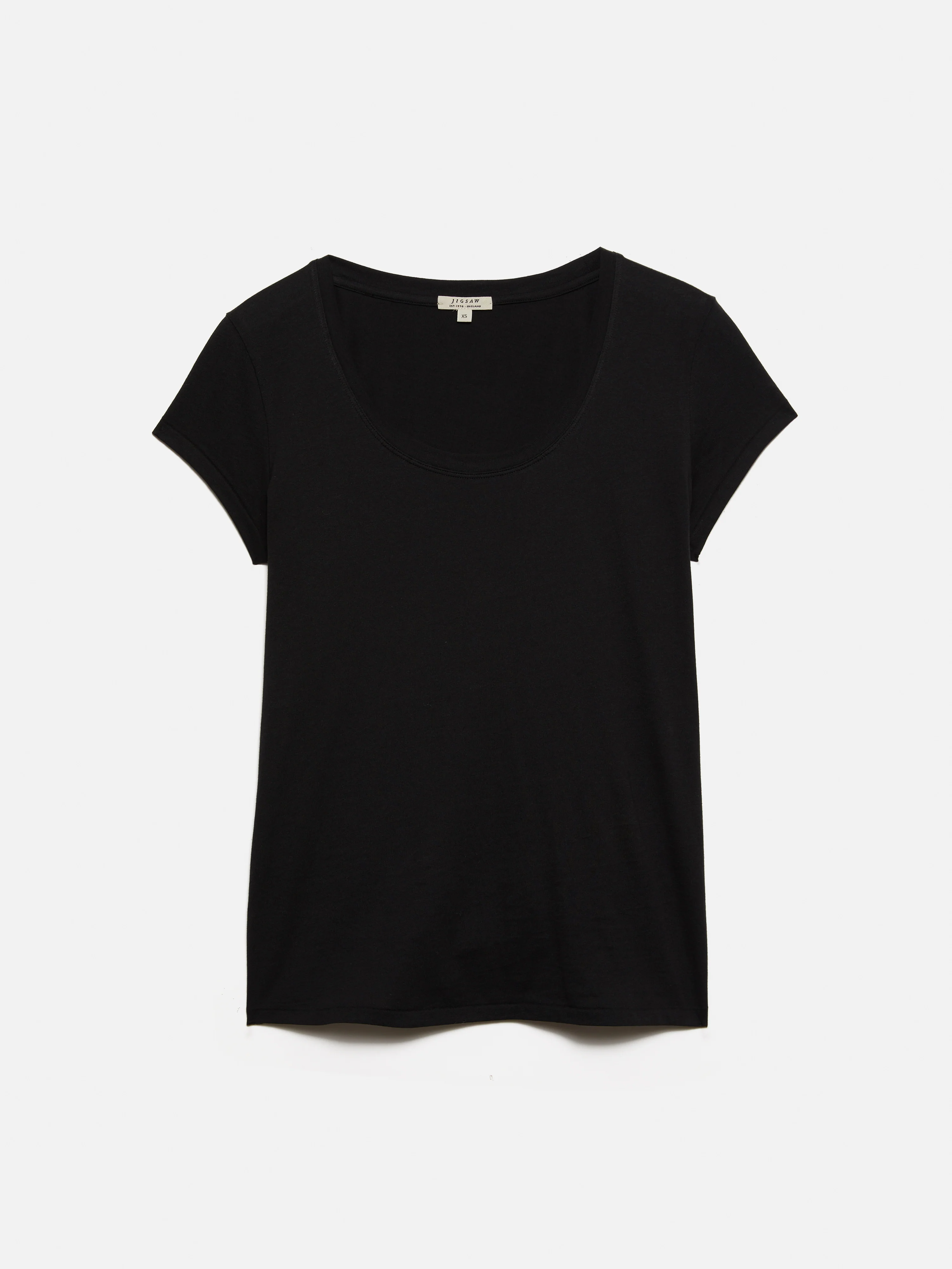Supima Cotton Scoop Neck T-shirt | Black - Image 5