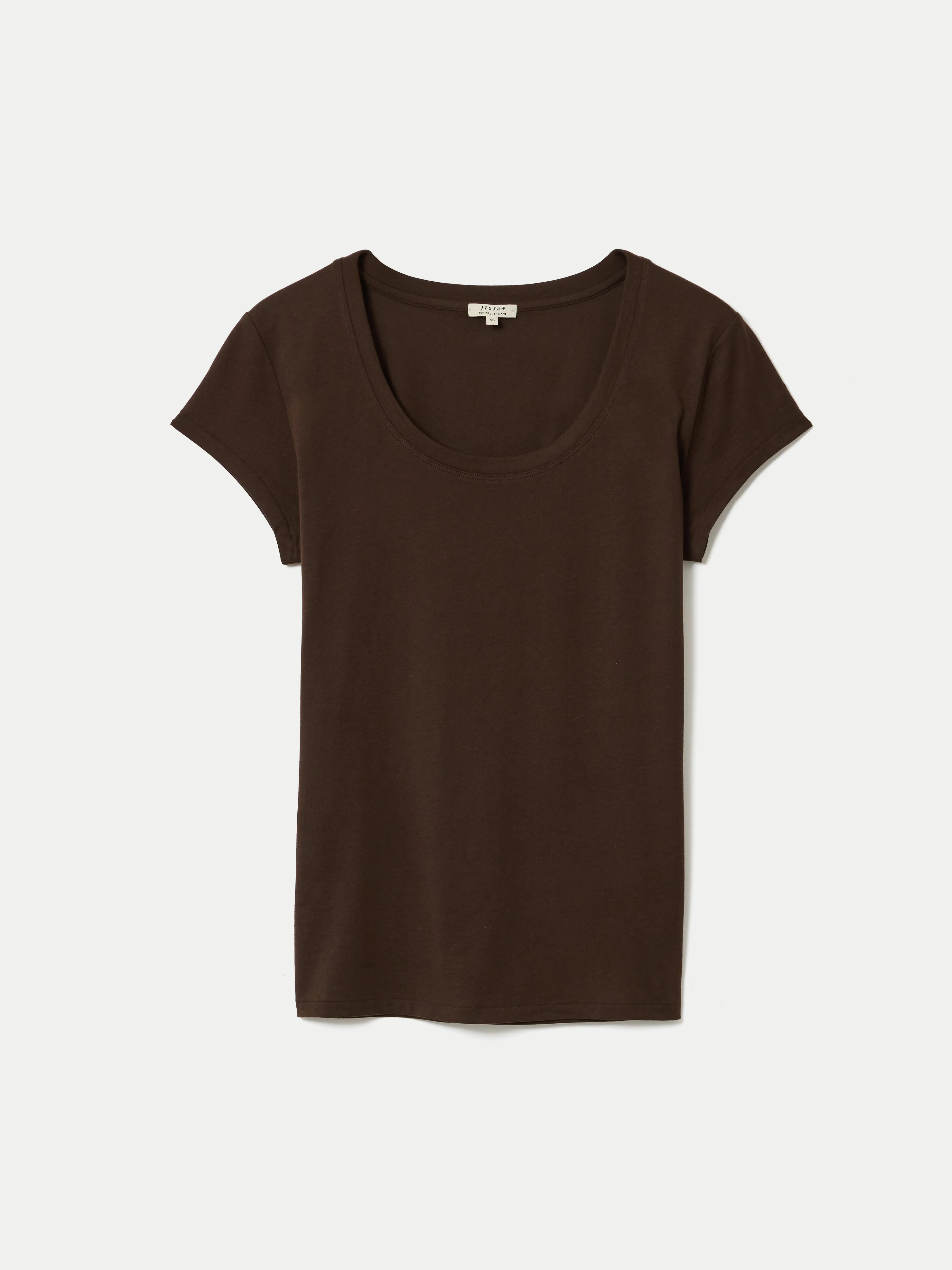 Supima Cotton Scoop Neck T-shirt | Dark Brown - Image 5