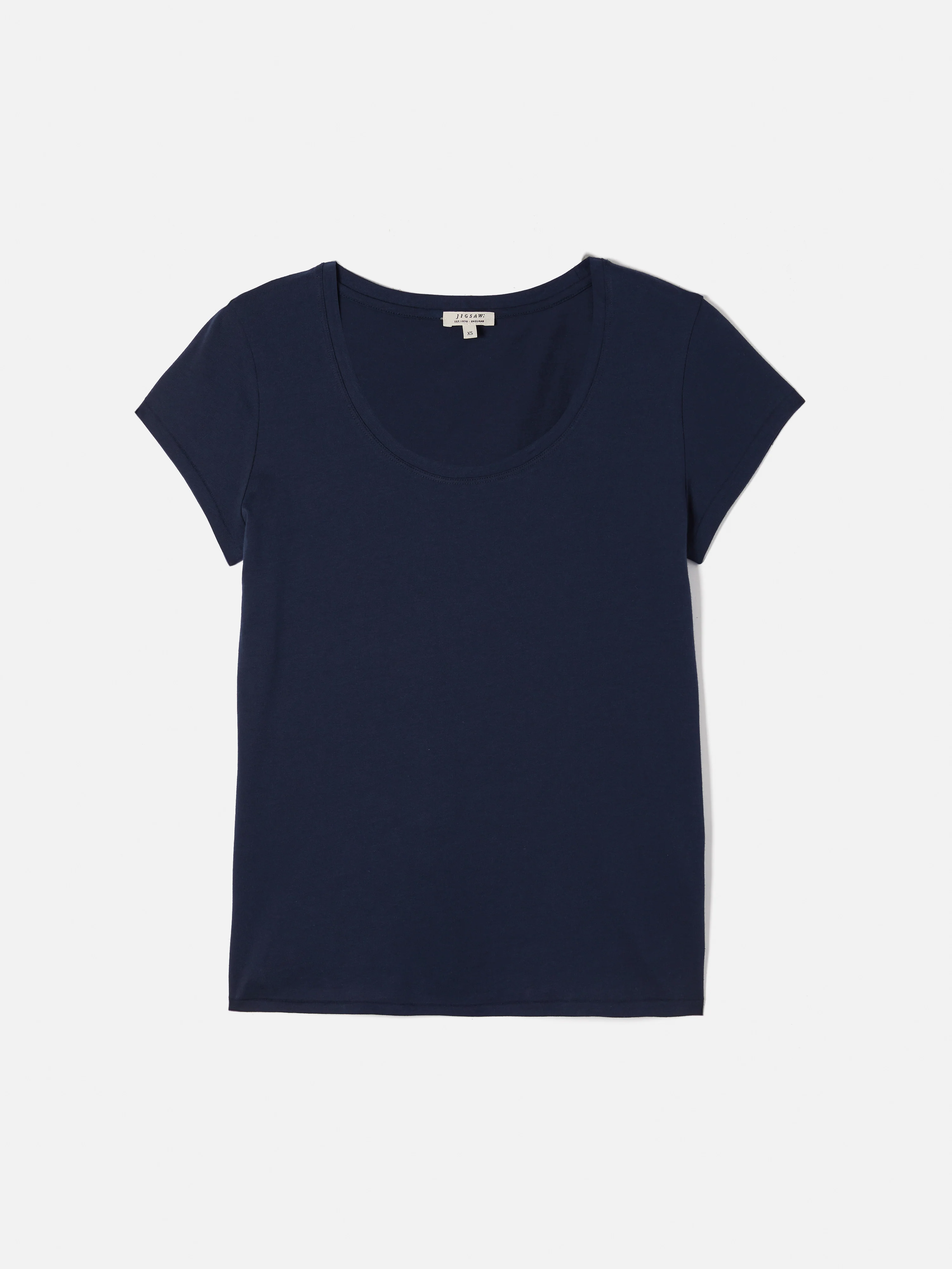 Supima Cotton Scoop Neck T-shirt | Navy - Image 6