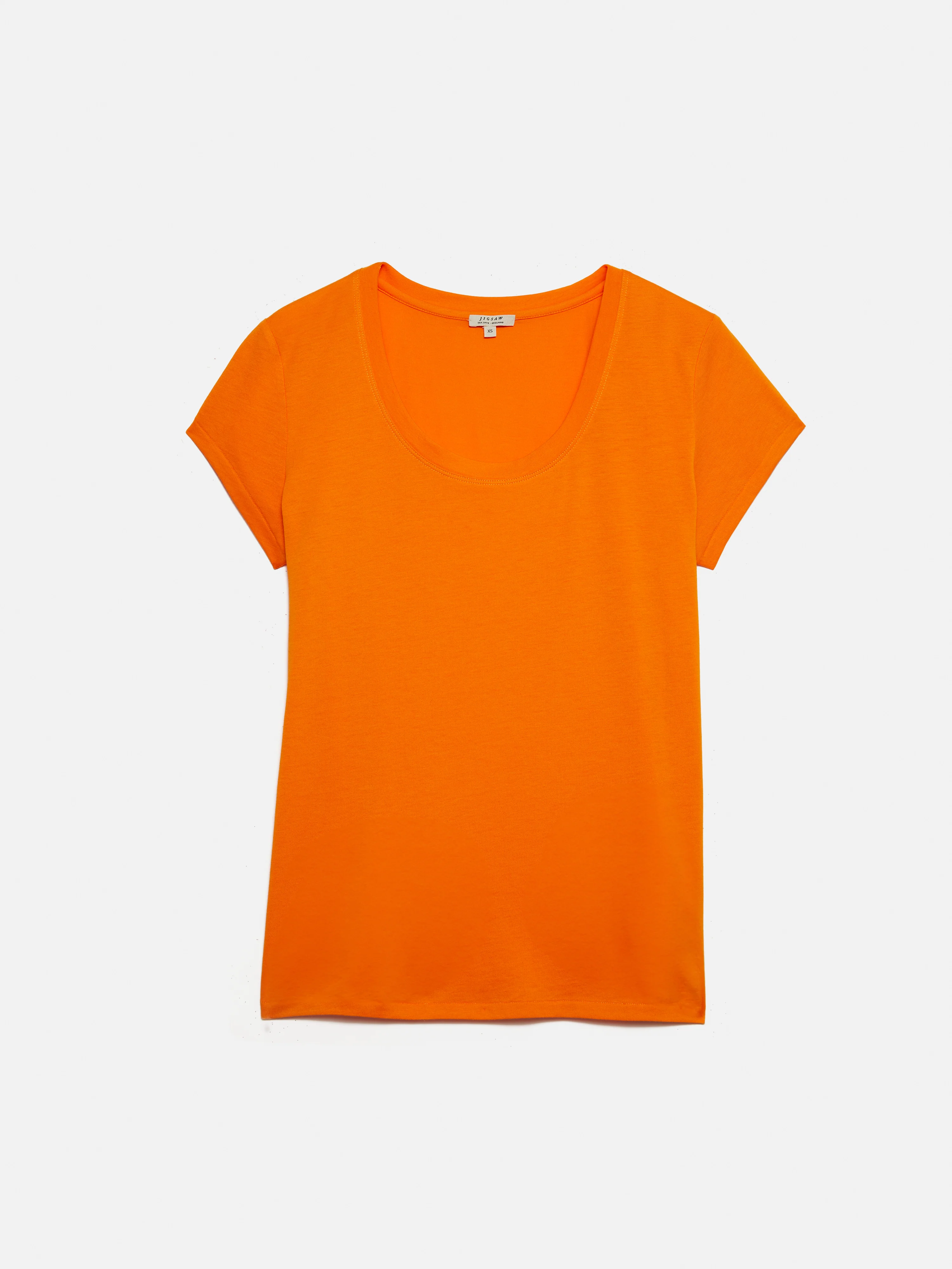 Supima Cotton Scoop Neck Tee | Pop Orange - Image 6