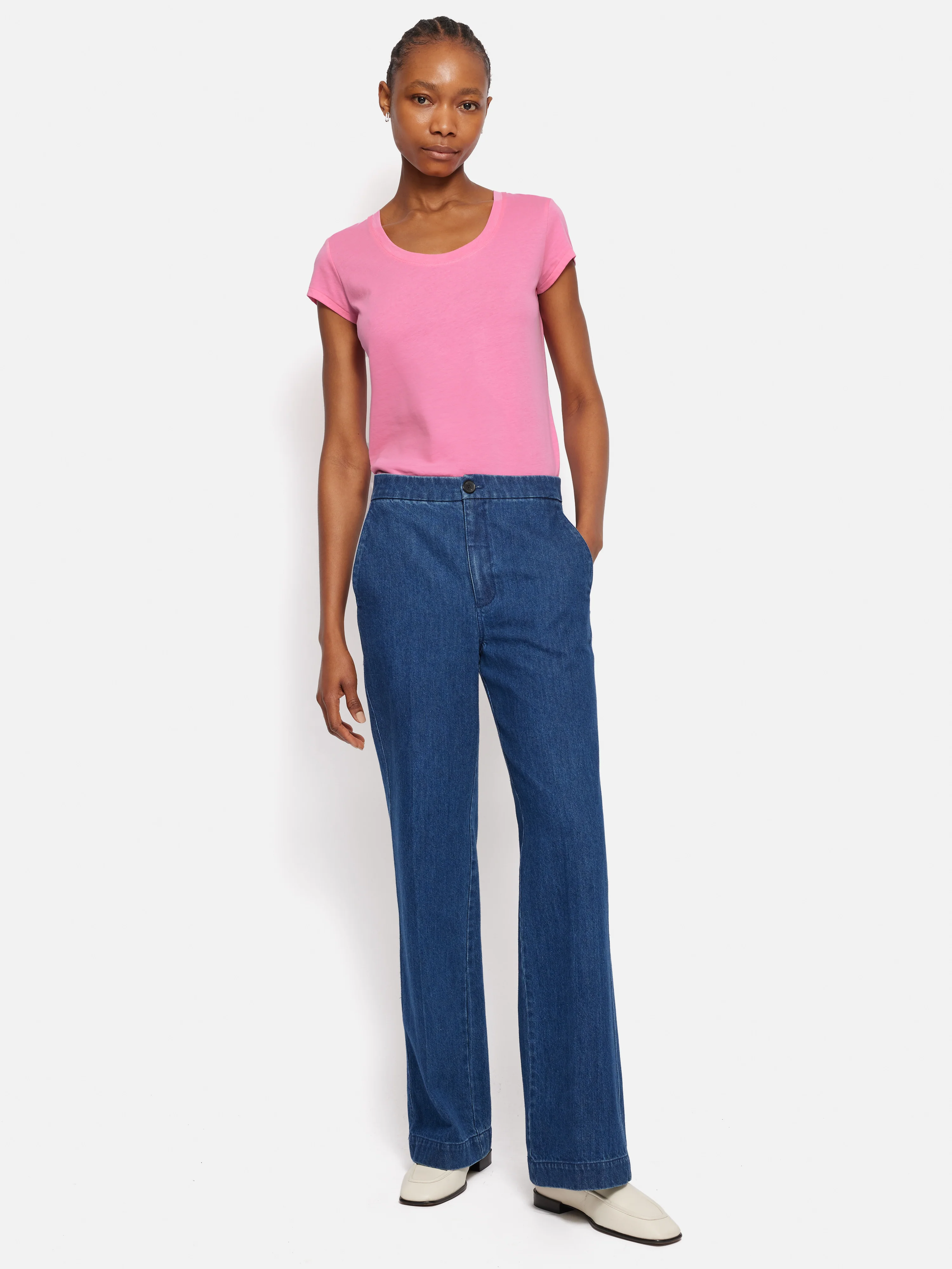 Supima Cotton Scoop Neck Tee | Pop Pink - Image 3