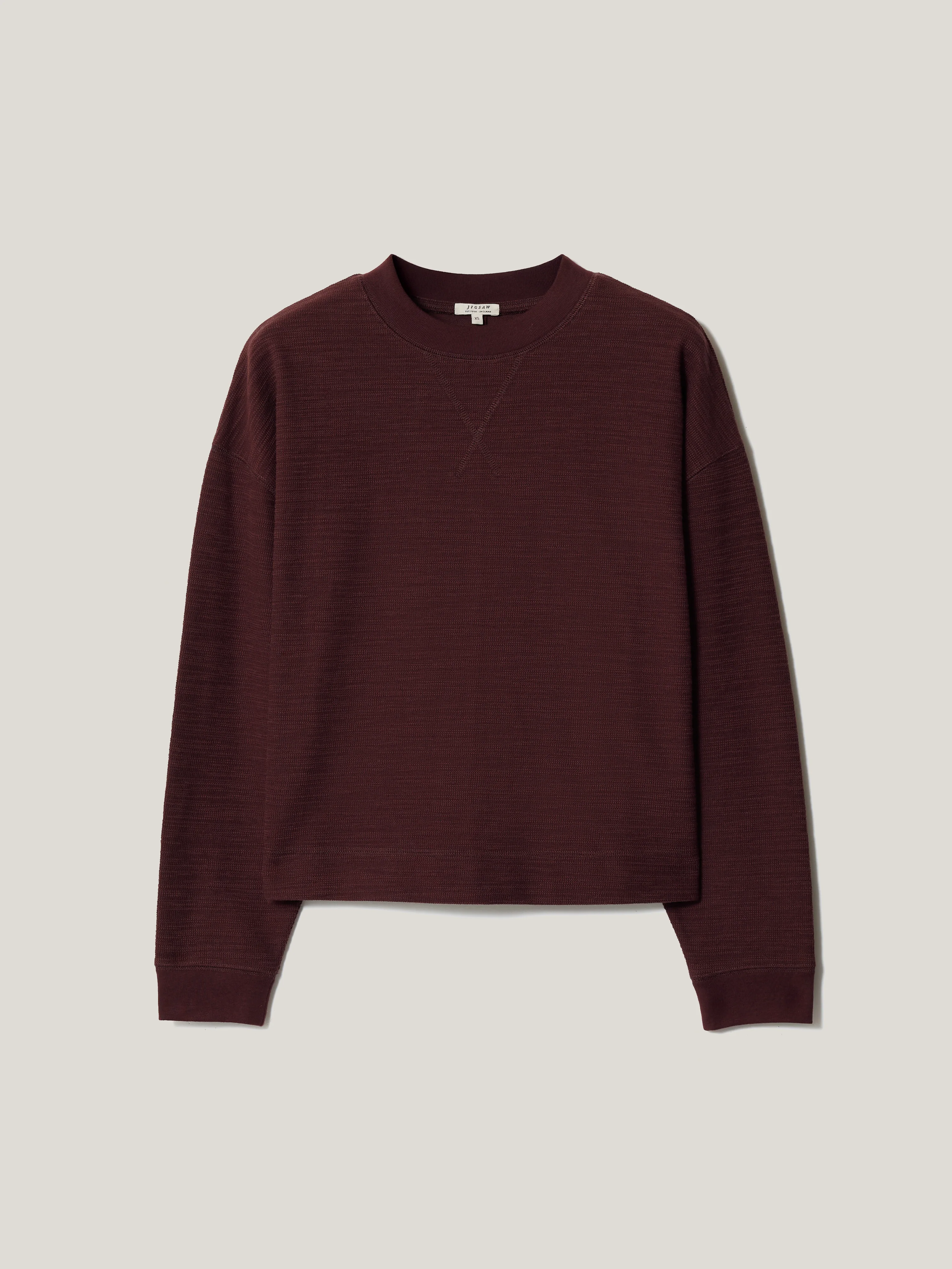 Textured Cotton Slub Sweatshirt | Purple - Image 6