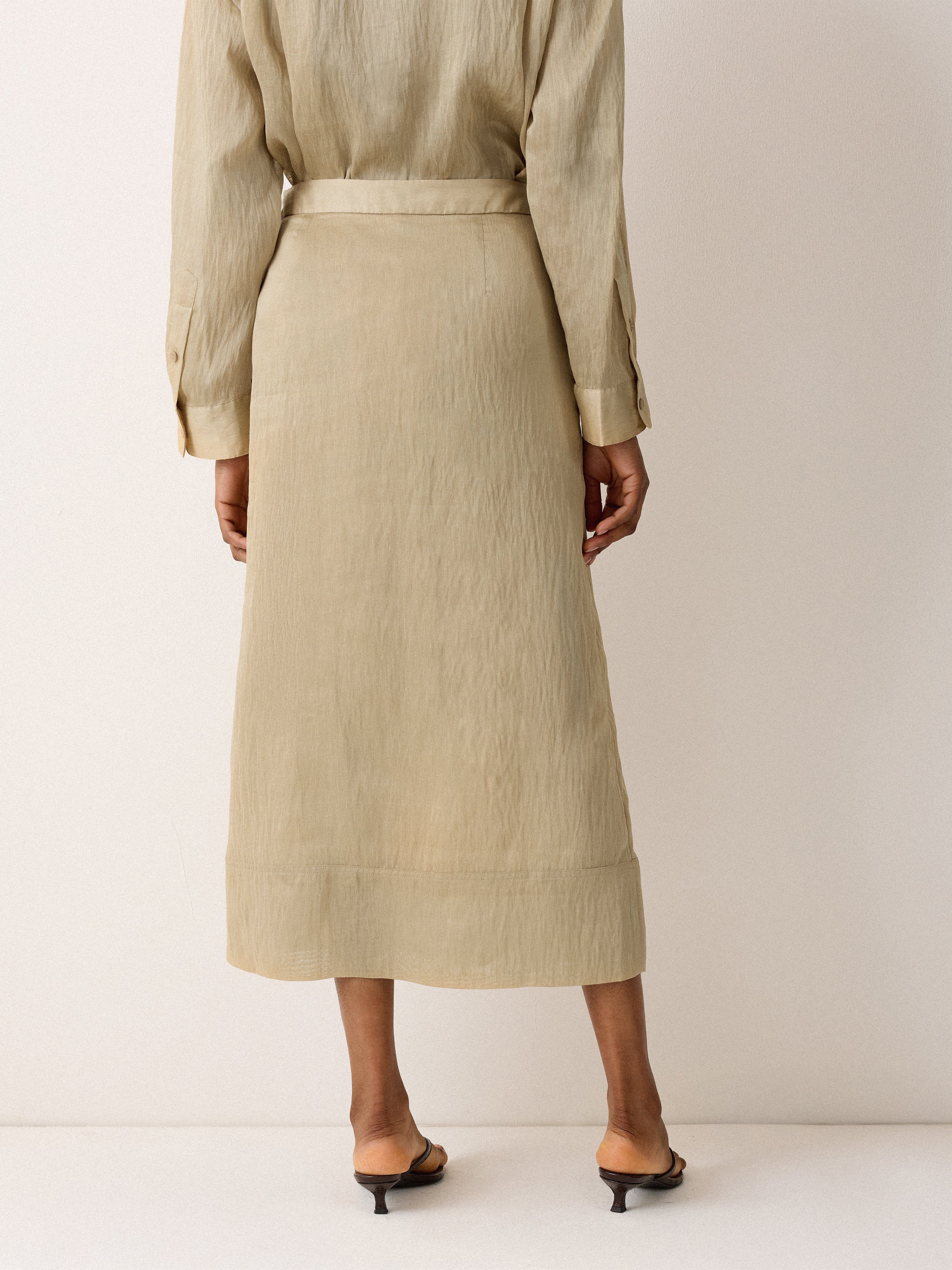 Textured Seam Detail Skirt | Neutral - Image 4