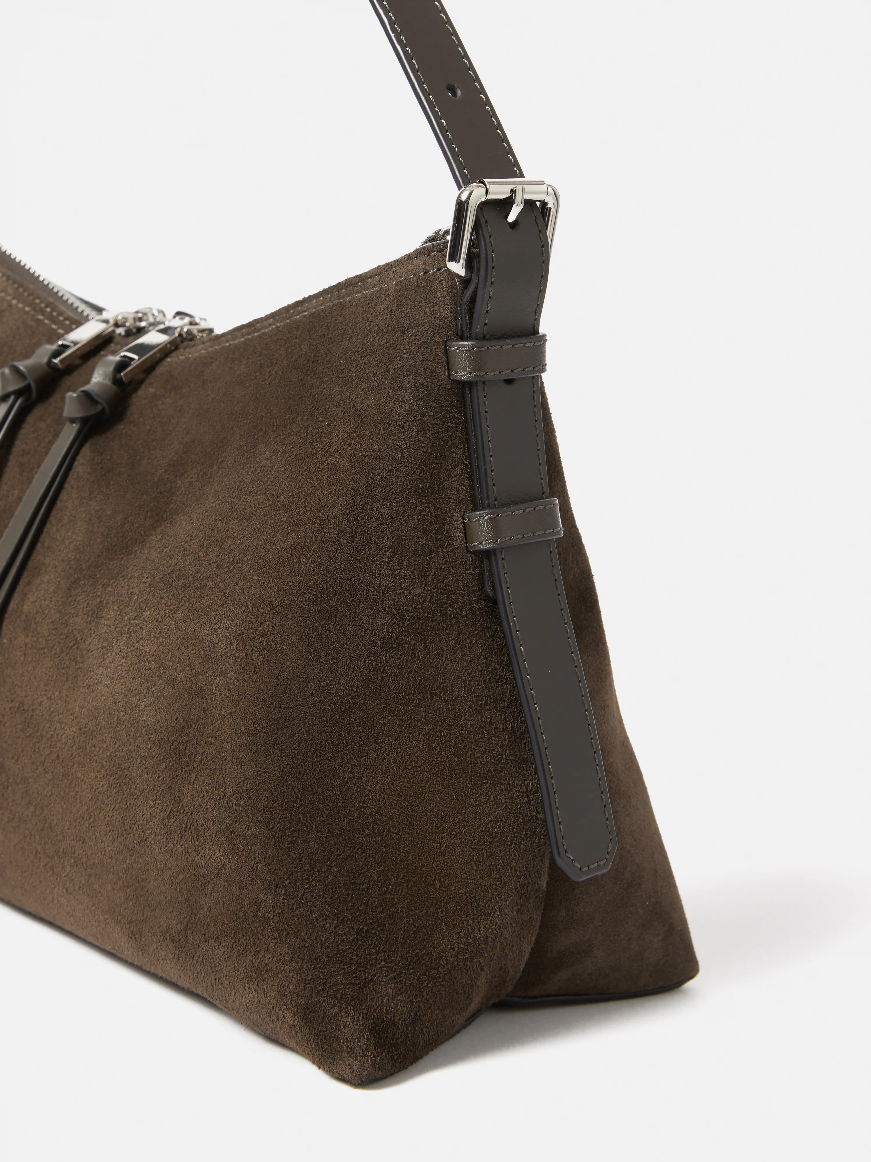 Trafalgar Suede Shoulder Bag | Khaki - Image 3