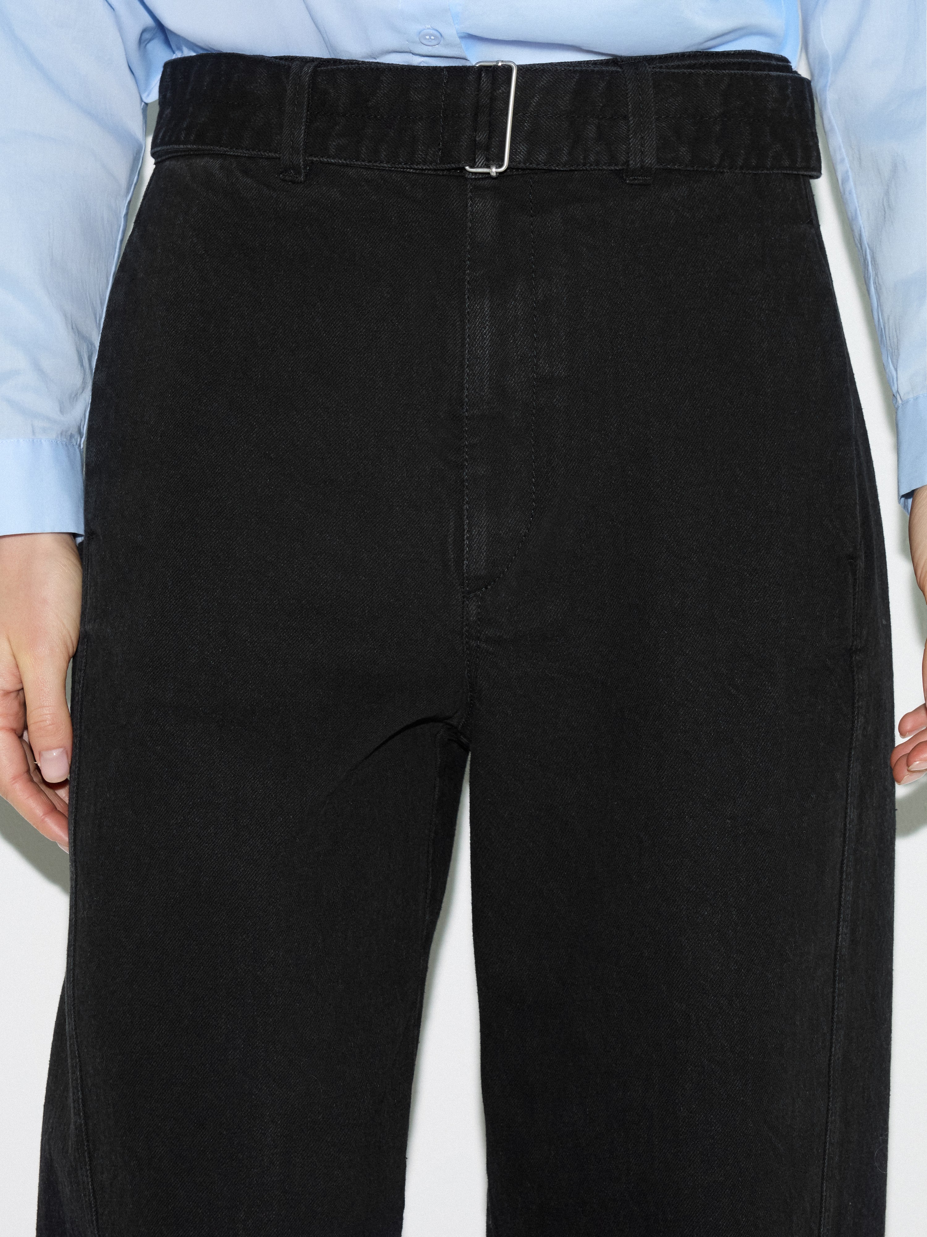 Turner Belted Barrel Leg Jean | Black - Image 4