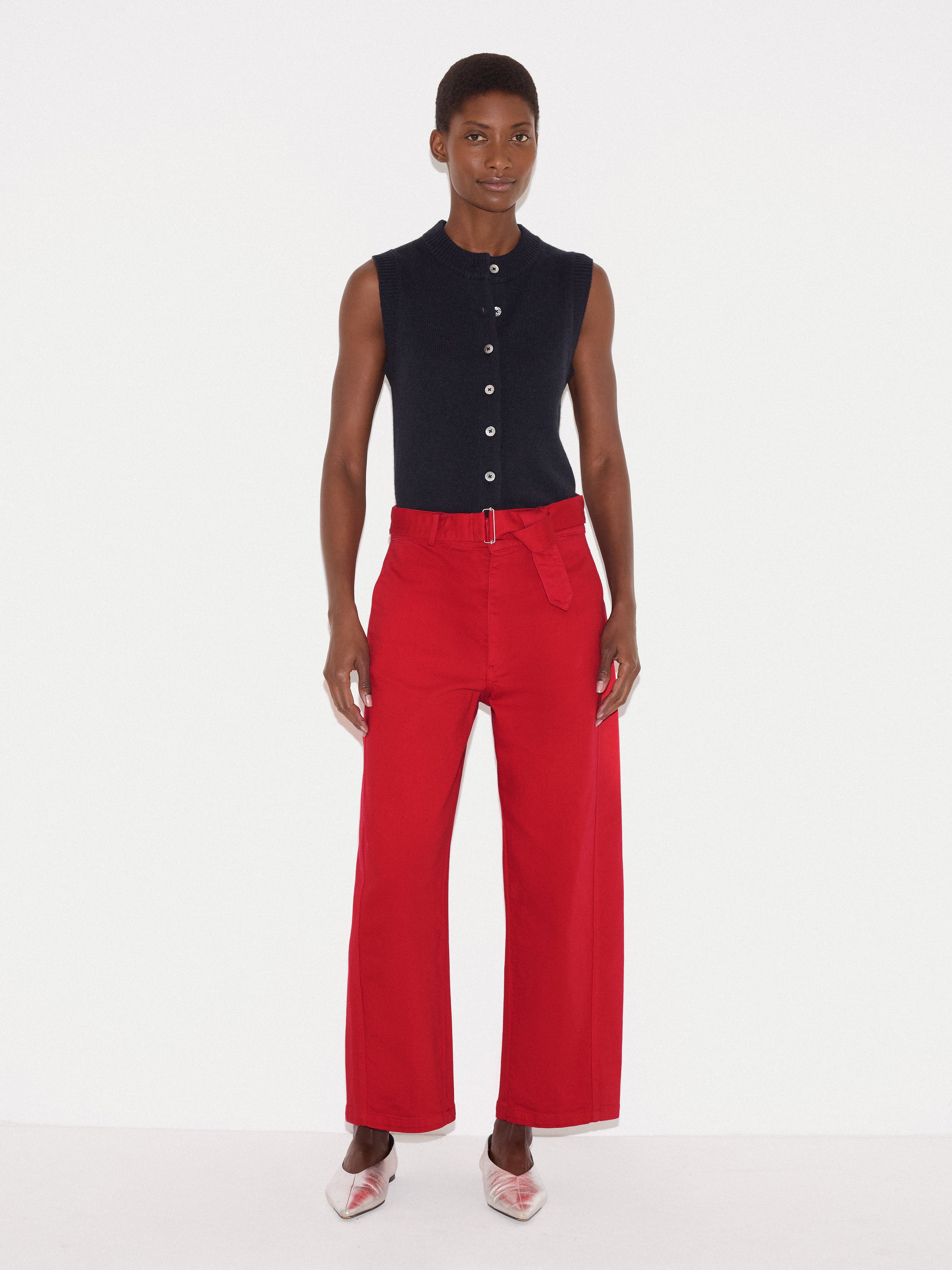 Turner Belted Barrel Leg Jean | Red - Image 3